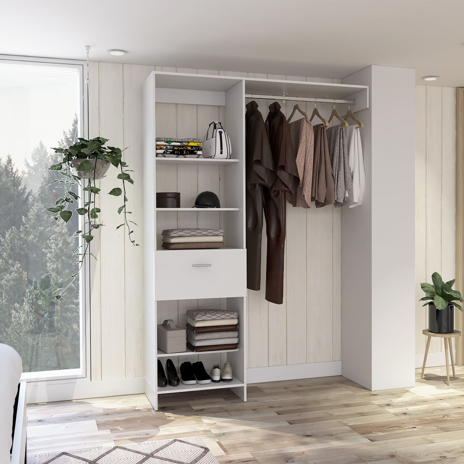 Armario Abierto 150 Manchester 210X150X41 RTA Blanco ZF - Imagen 3