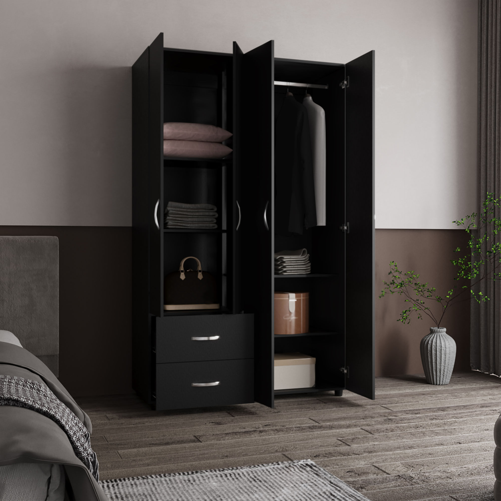 Closet Barilo 2 Cajones 200X120X45 RTA Wengue - Imagen 2