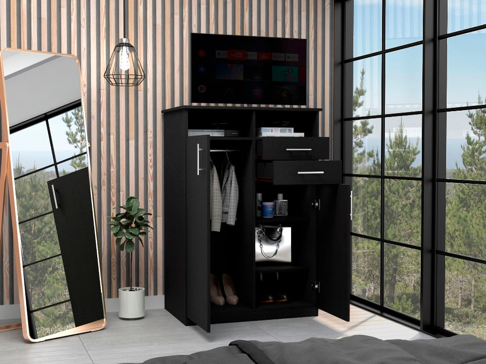 Closet entretenimiento Eco Negro - Wengue - Imagen 3