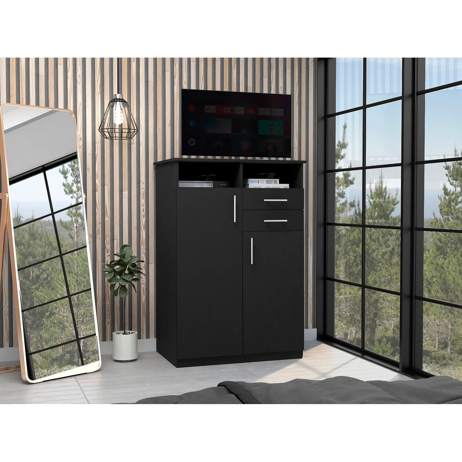 Closet Entretenimiento ECO 120 X 80 X 52 RTA Wengue - Imagen 7