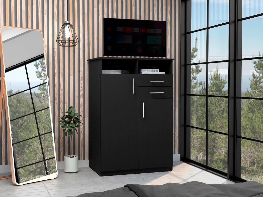 Closet entretenimiento Eco Negro - Wengue - Imagen 4