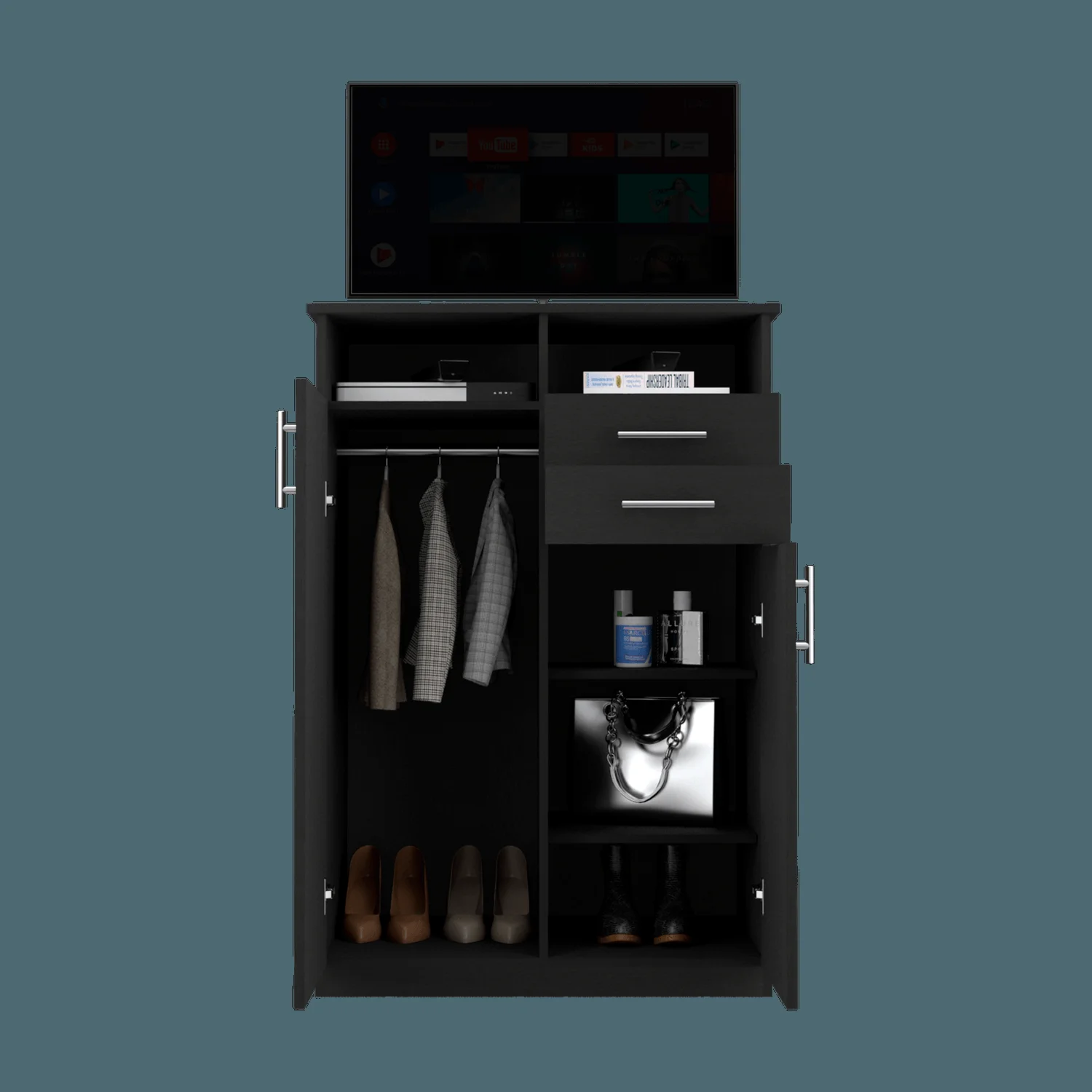 Closet Entretenimiento ECO 120 X 80 X 52 RTA Wengue - Imagen 5