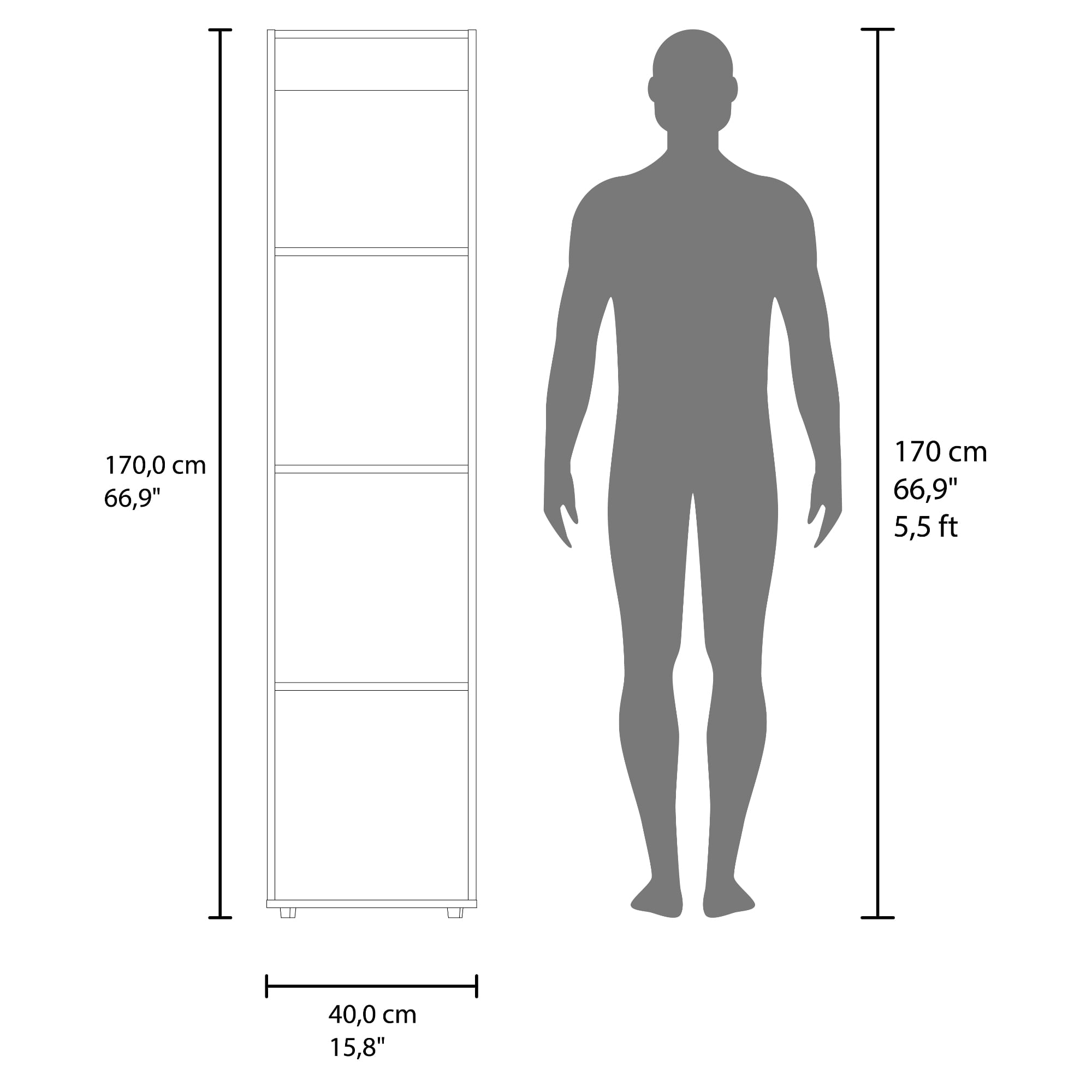 Closet con Espejo Home Dreams 170X40X40 RTA Wengue ZF - Imagen 8