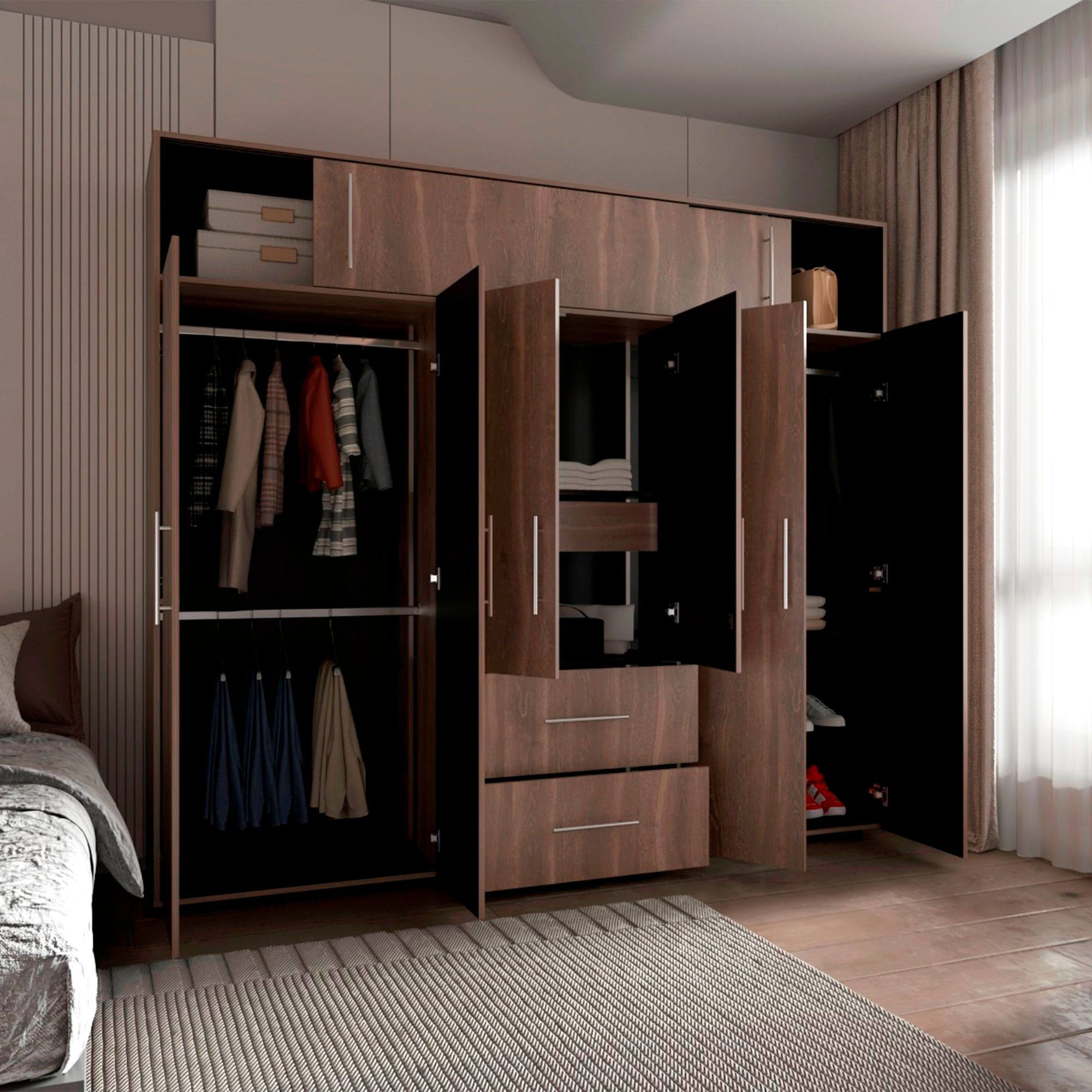 Closet Bigaf 230X204X50 RTA Milan Wengue - Imagen 2