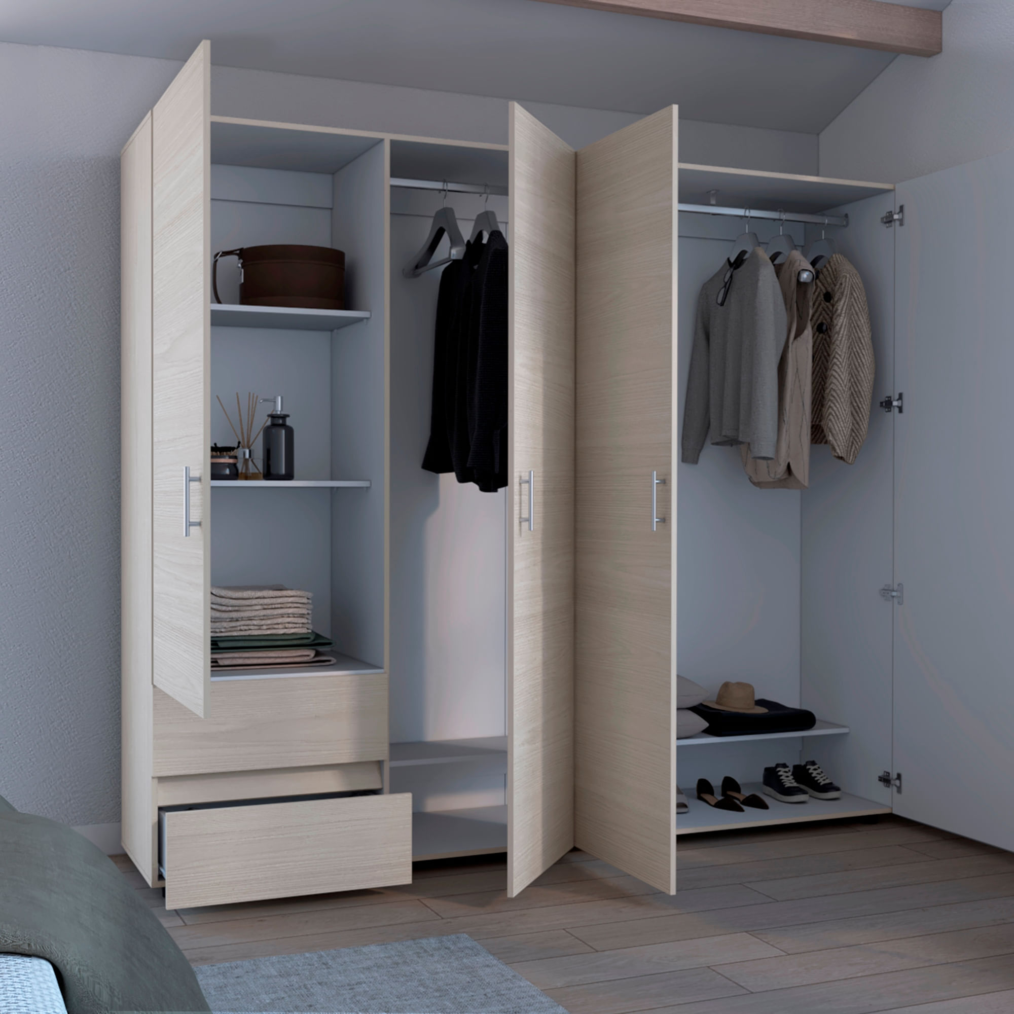 Closet Dassel 200X230X53 Niebla Blanco RTA - Imagen 2