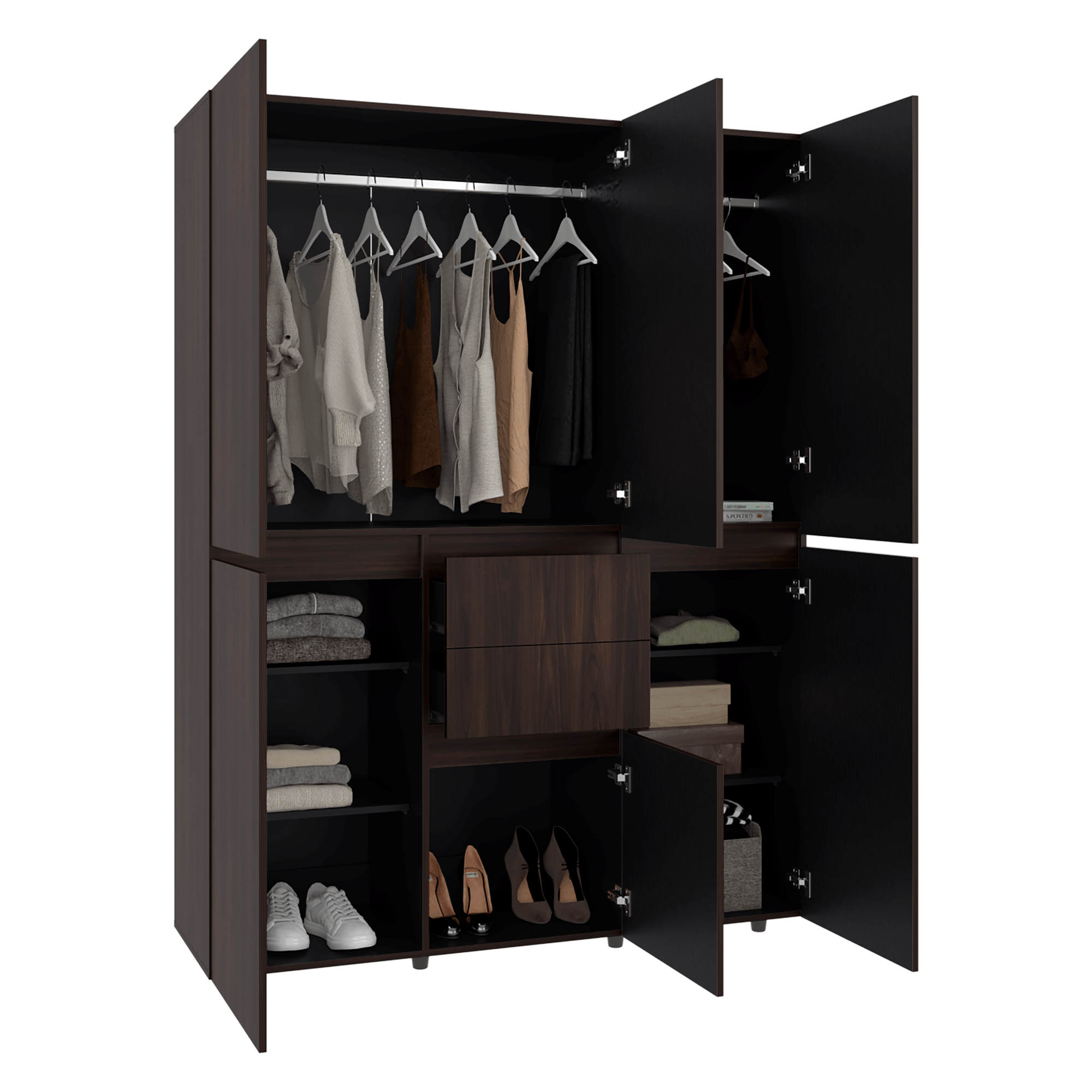Closet Bea 200X150X48 RTA Nogal Wengue - Imagen 1
