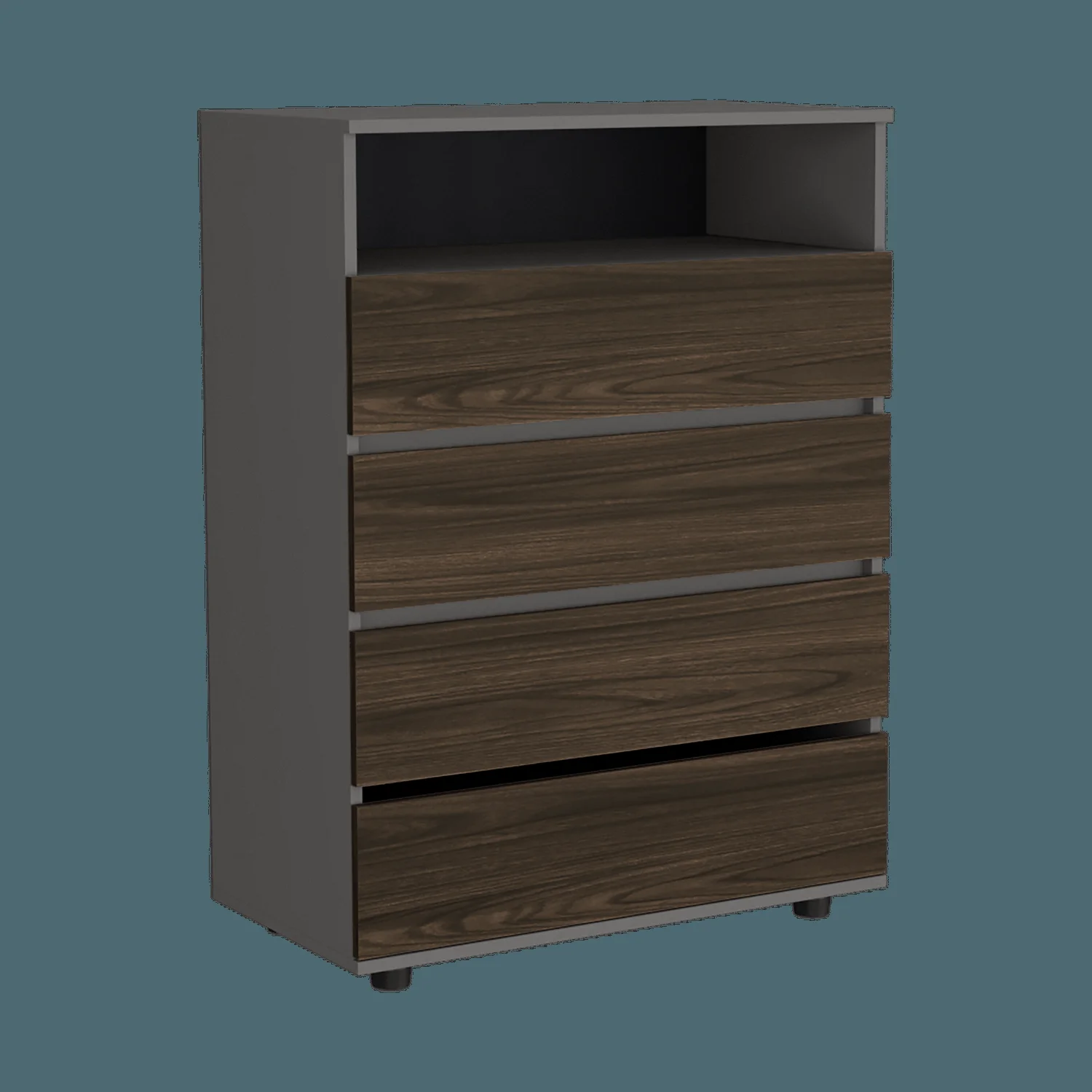 Cajonera Houck 102x80x40 RTA Plomo + Nogal Eu - Imagen 6