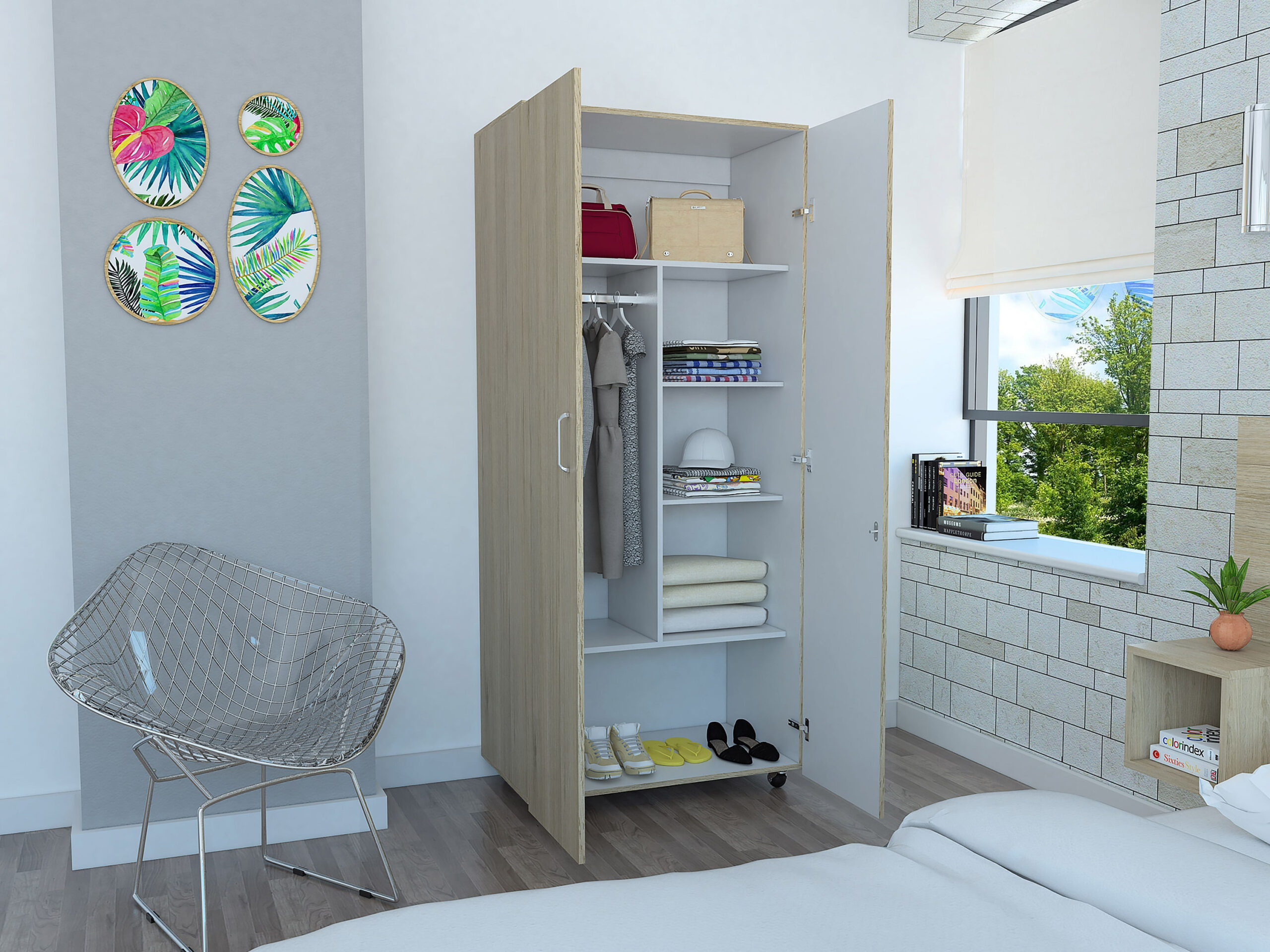 Closet Iko 1.80 Rovere Blanco - Imagen 6