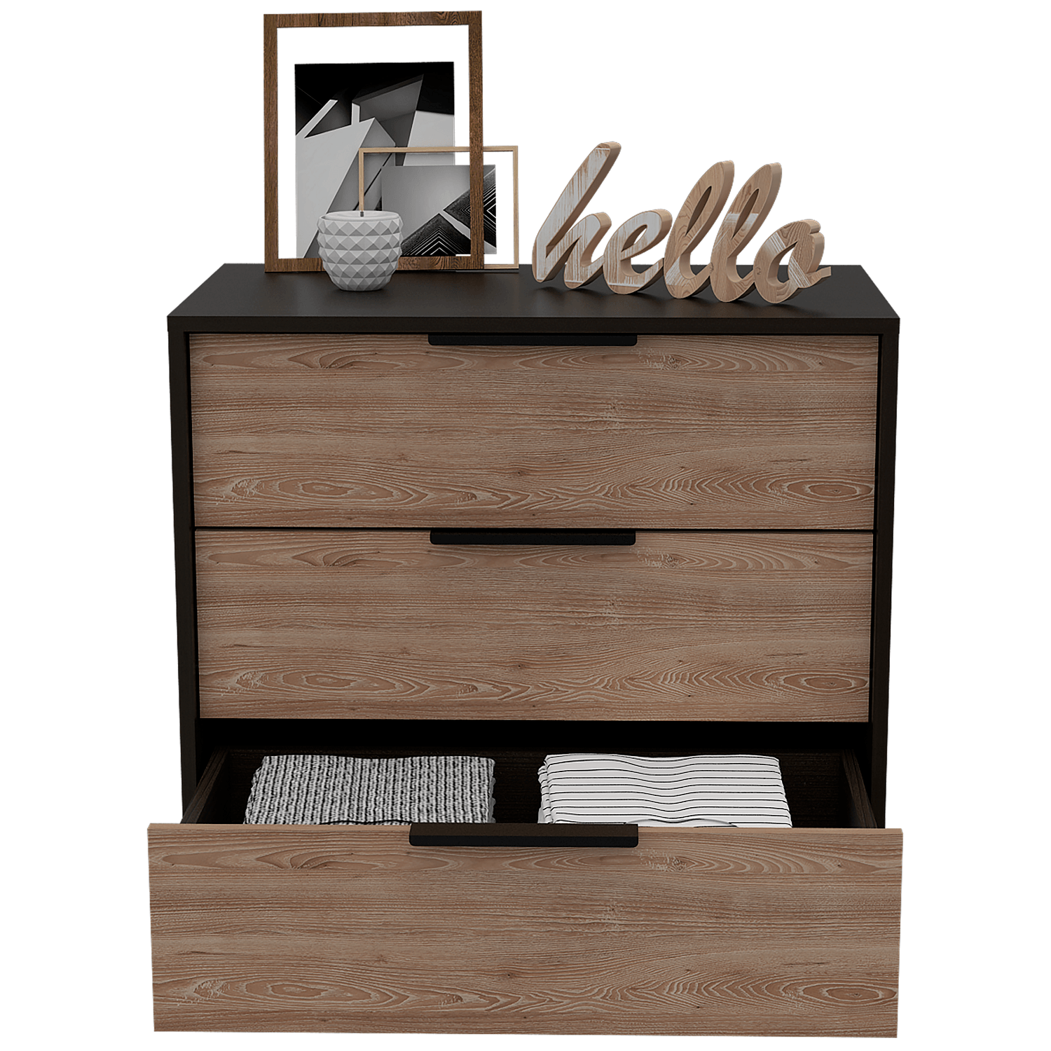 Comoda Kaia 3 Cajones RTA Wengue -Miel - Imagen 4
