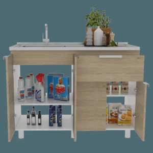 Mueble Inferior Fendi RTA Blanco + Rovere