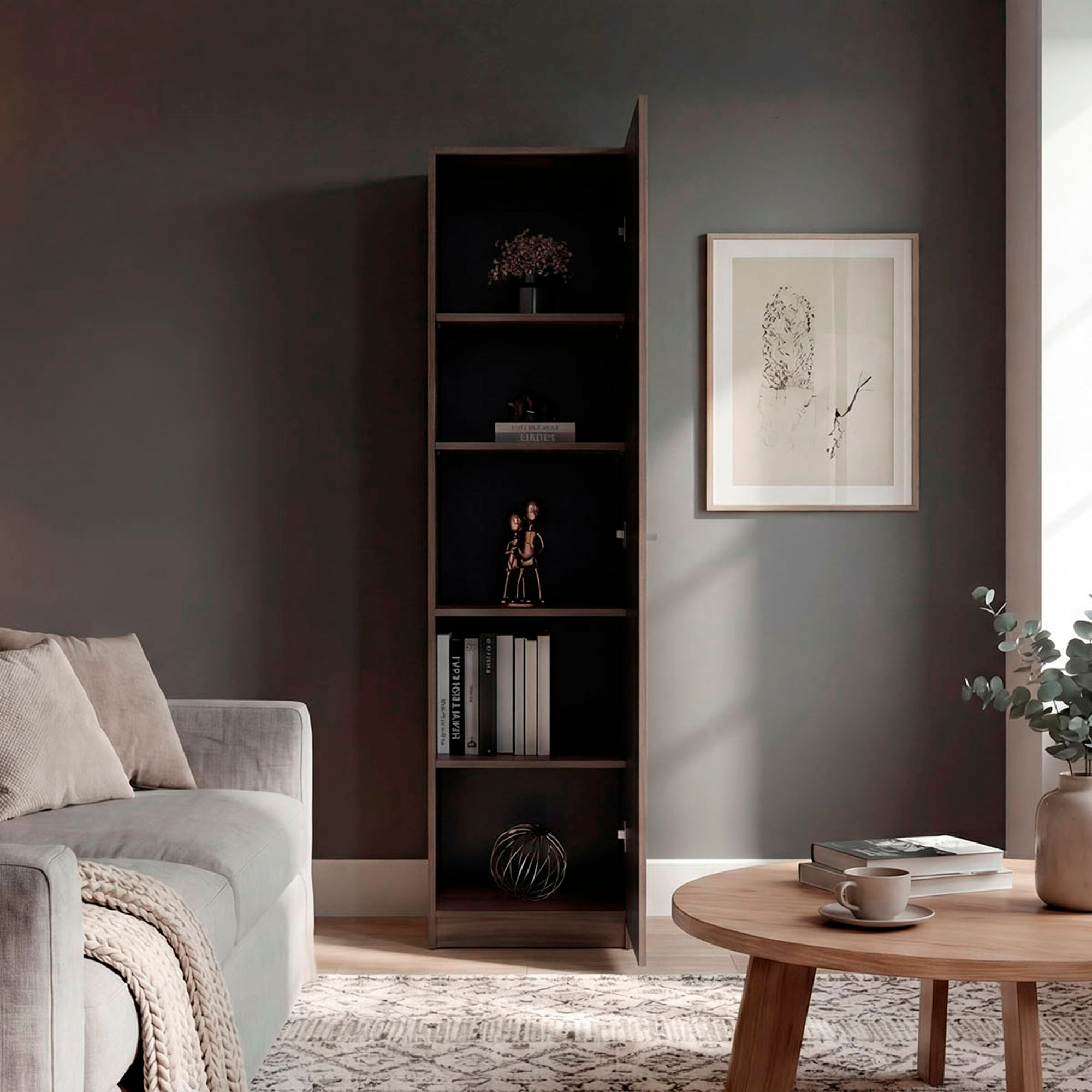 Estante Home E5 180X45X31 RTA Avellana - Imagen 2