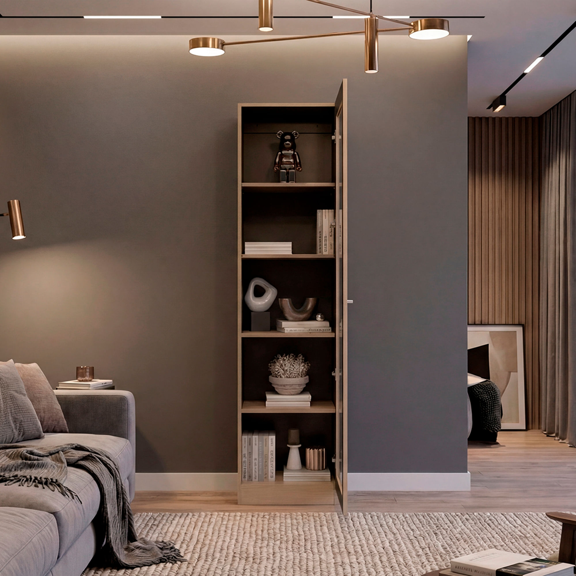 Vitrina Home E6 180X45X31 RTA Cartagena Wengue - Imagen 2