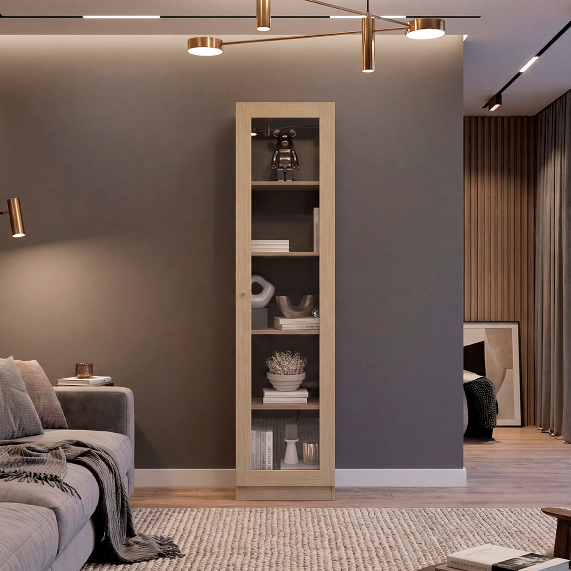 Vitrina Home E6 180X45X31 RTA Cartagena Wengue - Imagen 3