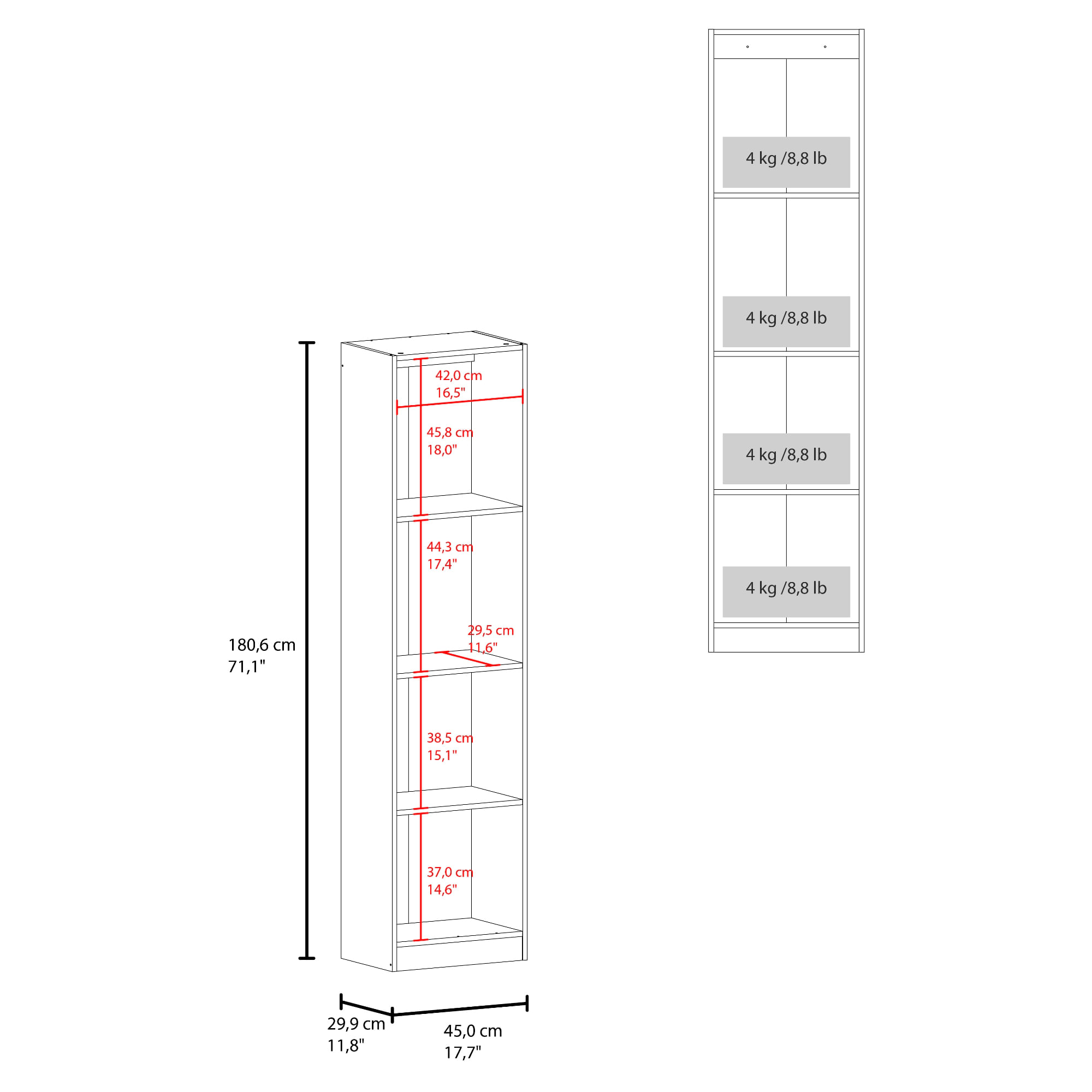 Estante Home E2 180X45X29 RTA Cartagena - Imagen 5