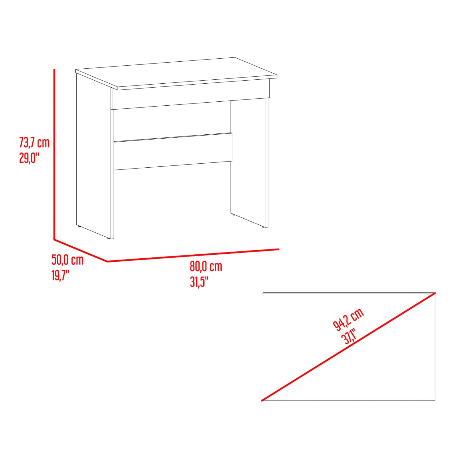 Escritorio Ohio Eco 73X80X49 RTA Fresno Europeo Blanco - Imagen 10