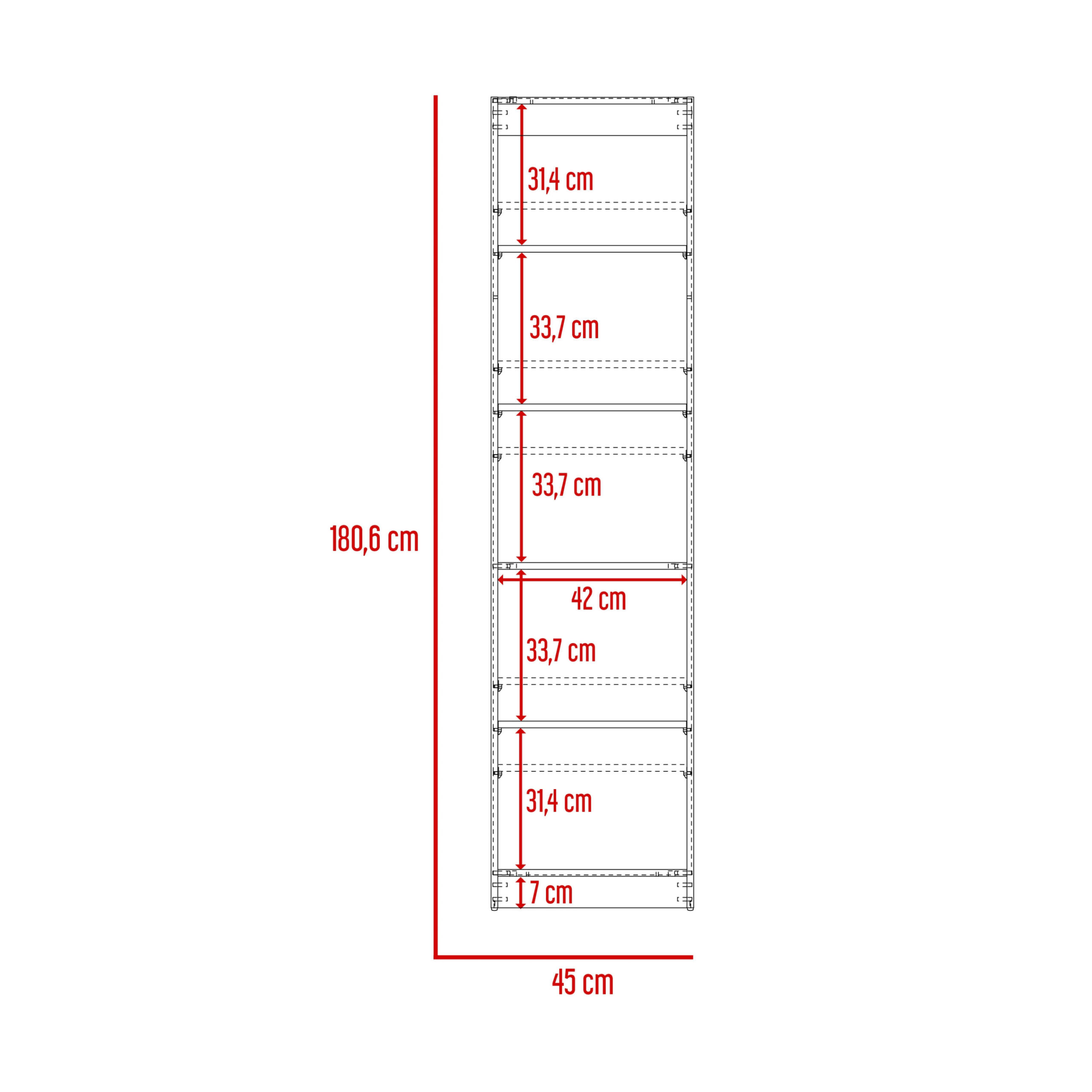 Estante Home E2 5 Espacios 180 X 45 RTA Blanco - Imagen 5