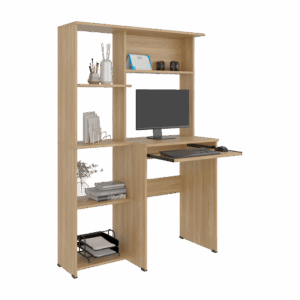 Centro de Computo con Biblioteca Alden Eco 150X100X40 RTA Fresno Europeo