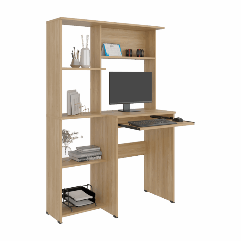 Centro de Computo con Biblioteca Alden Eco 150X100X40 RTA Fresno Europeo