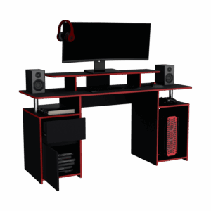Escritorio Gamer Keria 2.0 88X167X50 RTA Wengue Rojo