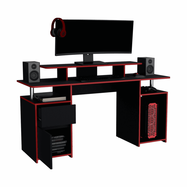 Escritorio Gamer Keria 2.0 88X167X50 RTA Wengue Rojo