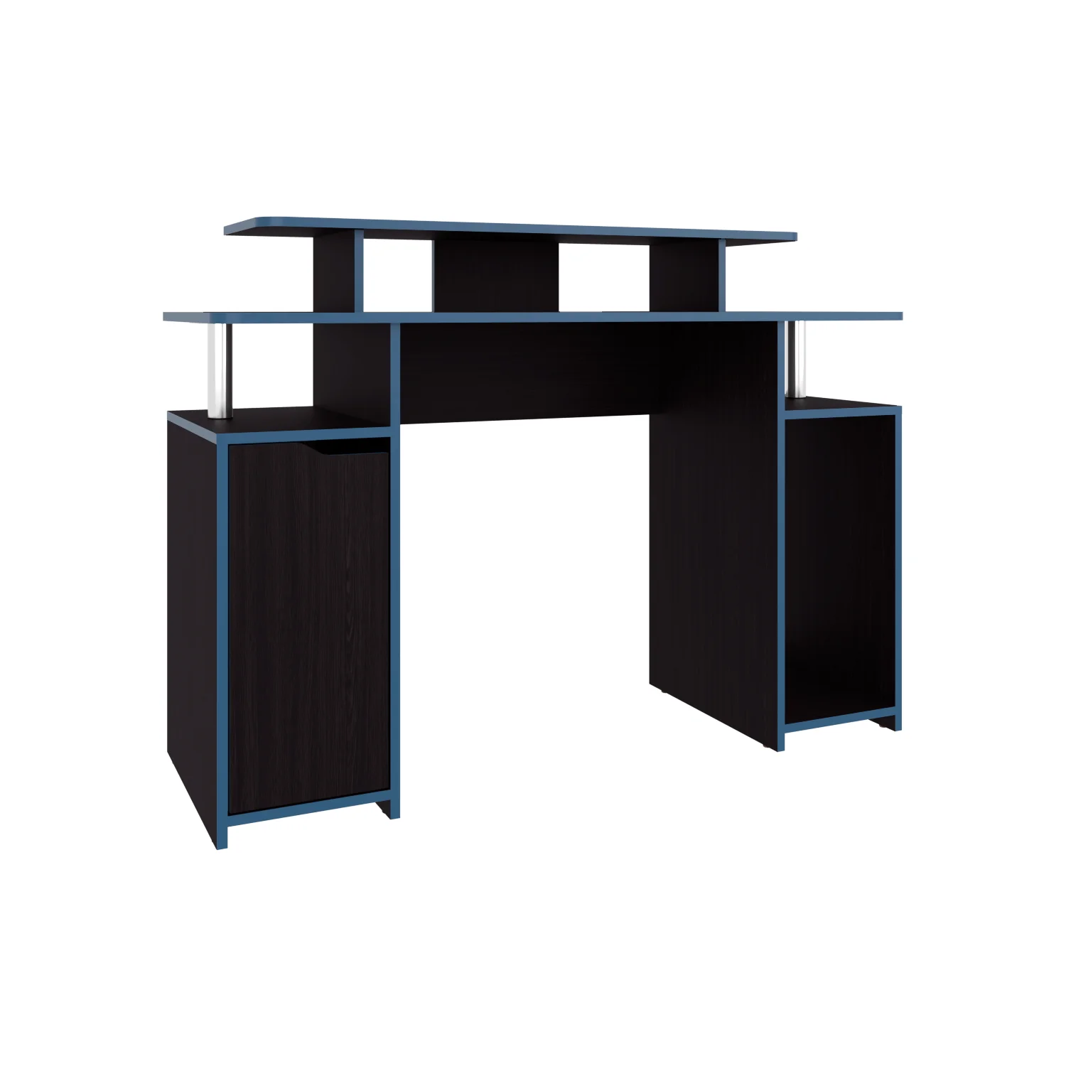 Escritorio Gamer Keria 88x120x45 RTA Wengue + Azul ZF - Imagen 5