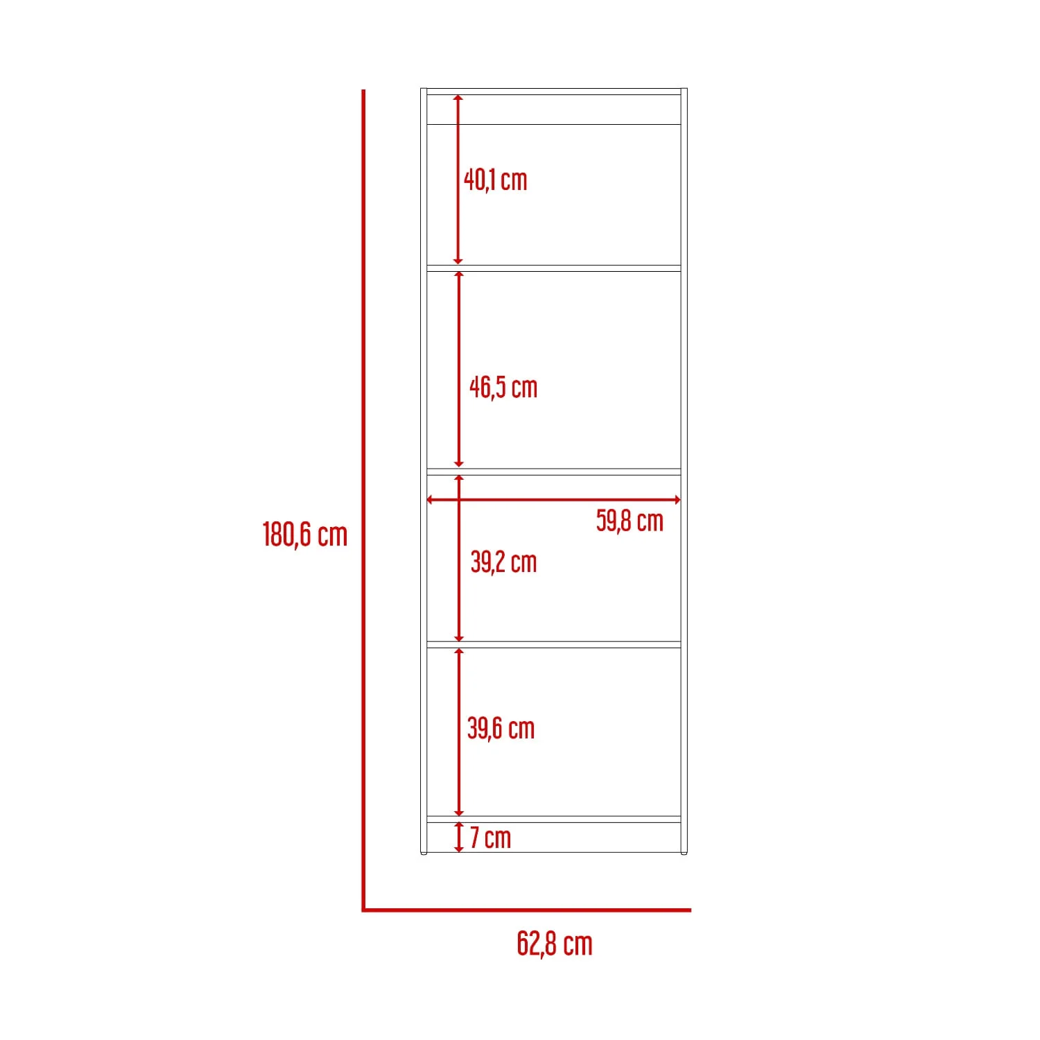 Estante Home E1 4 Espacios 180 X 62 RTA Wengue - Imagen 5