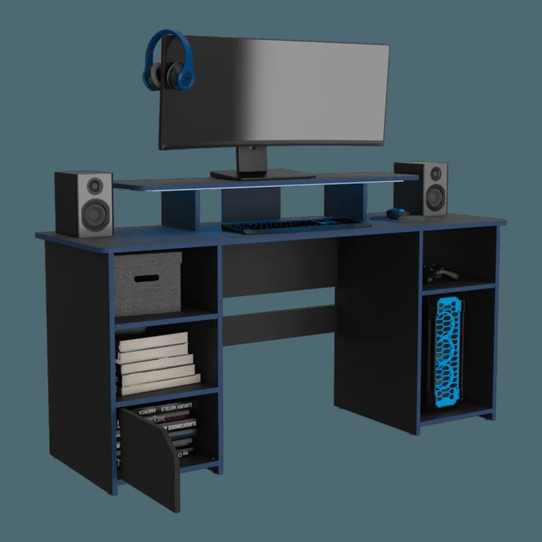 Escritorio Gamer Keria 88 X 157 RTA Wengue Azul