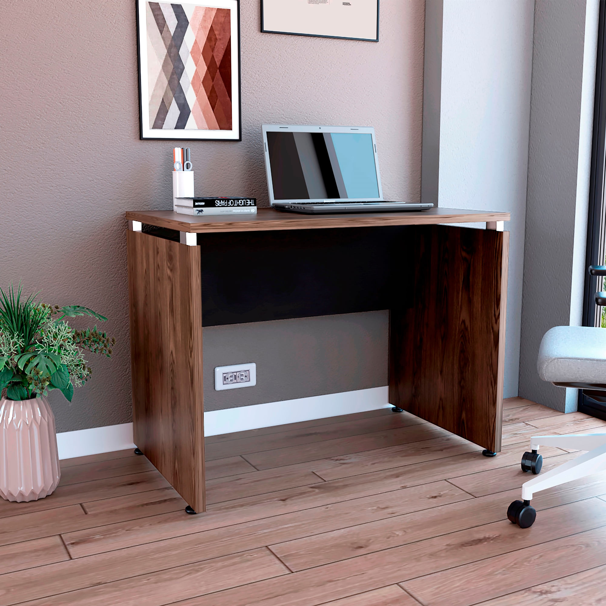 Mesa Escritorio Home Office M100X75X60 RTA Wengue Milan - Imagen 2