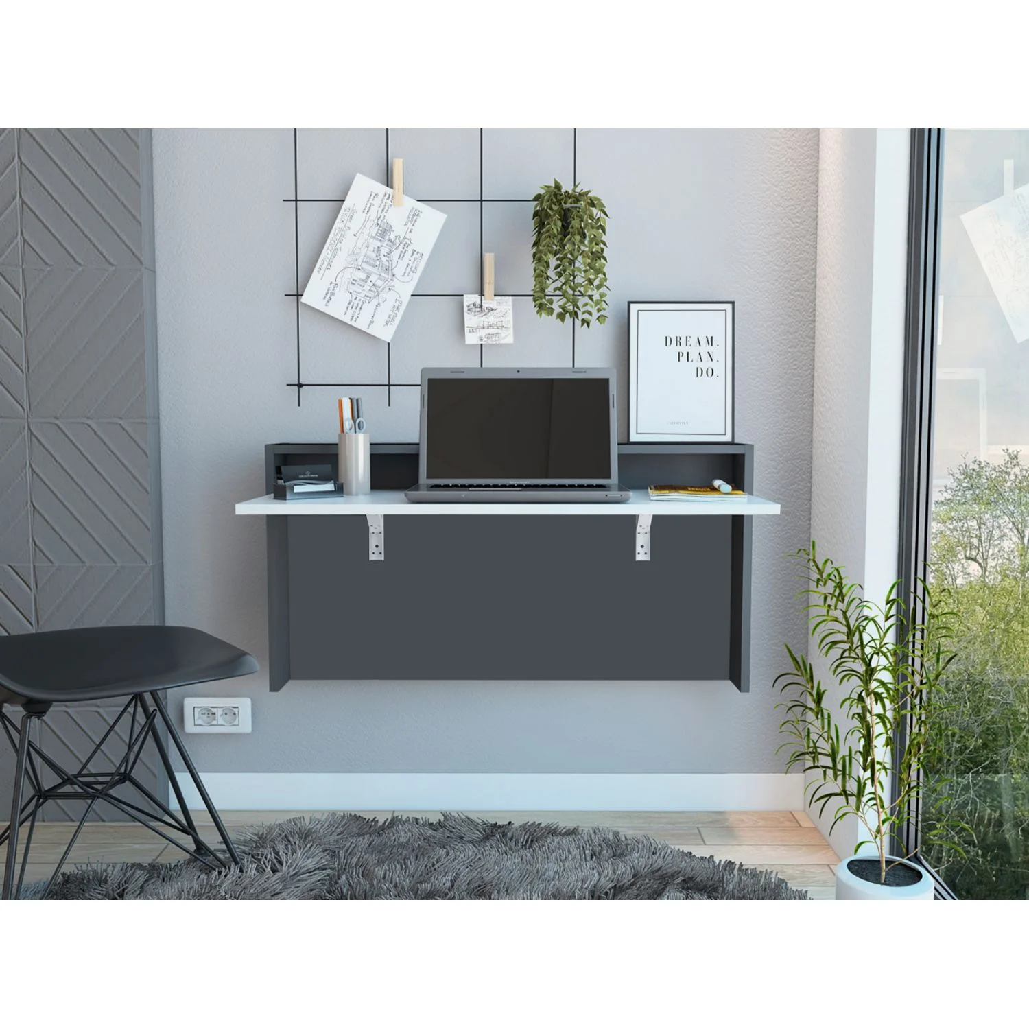 Escritorio The Wall Plomo+Blanco - Imagen 1