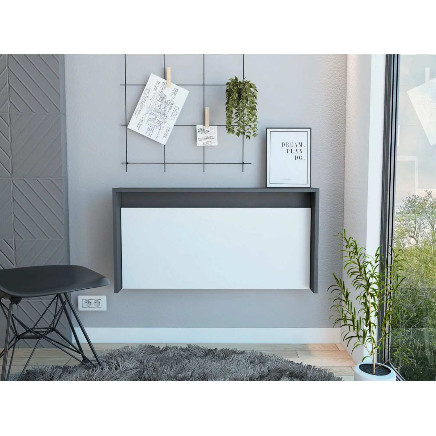 Escritorio The Wall Plomo+Blanco - Imagen 2