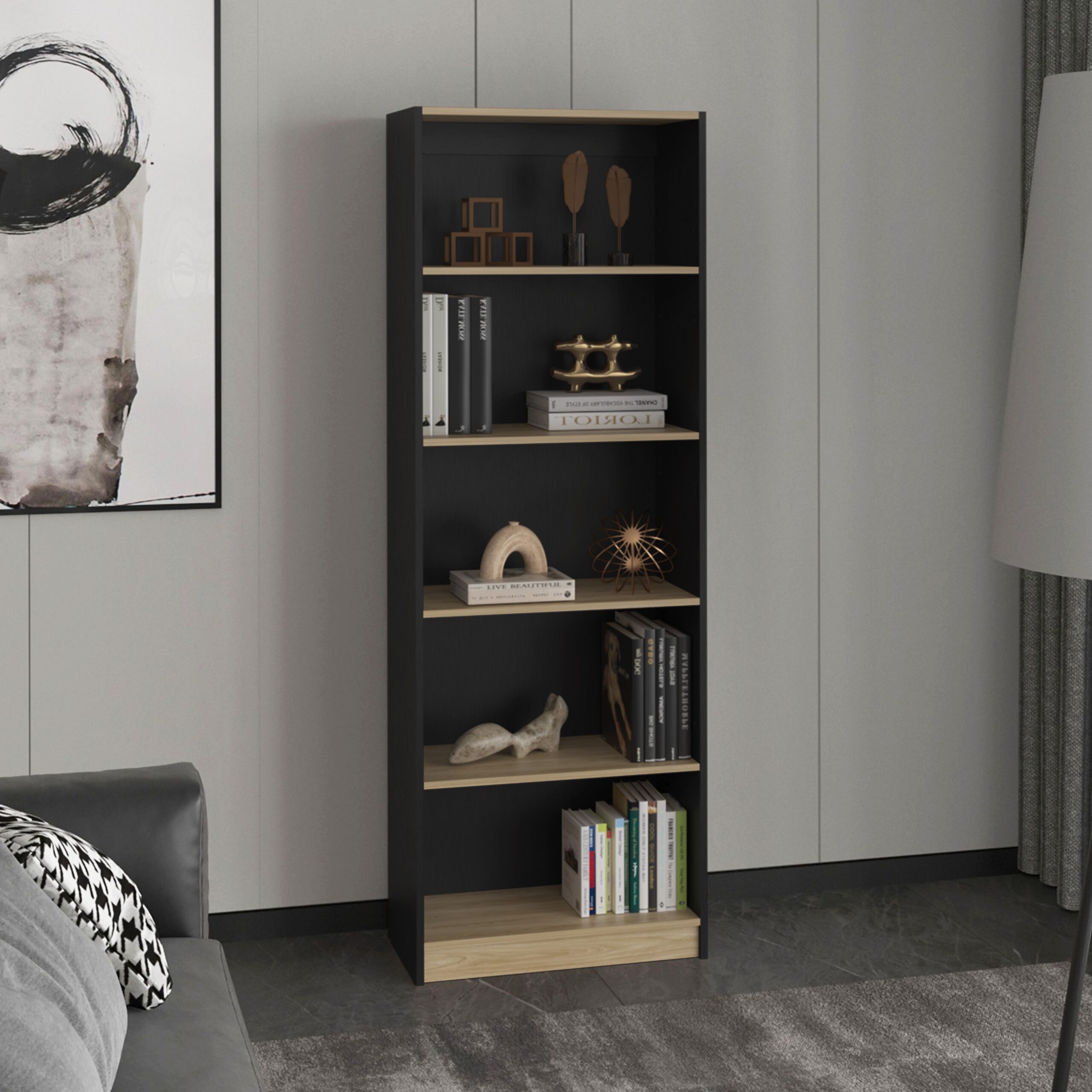Estante Home E3 5 Espacios 180X628X29 RTA Wengue Fresno - Imagen 2