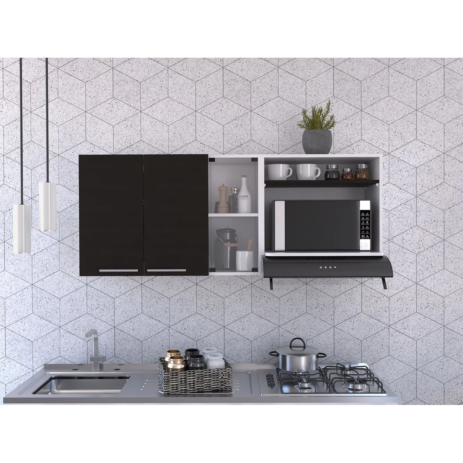 Gabinete Superior Gina Cocina RTA Blanco + wengue - Imagen 5