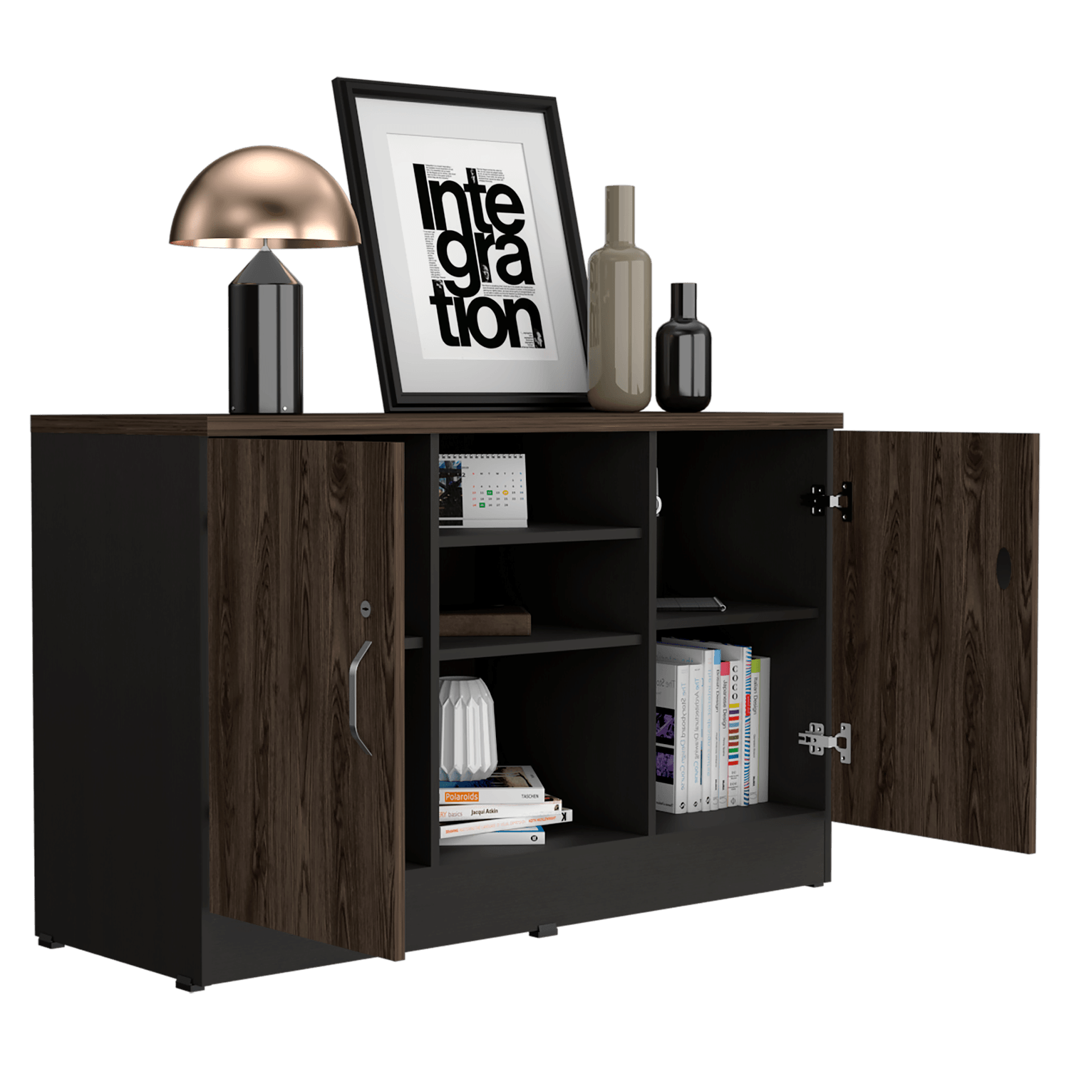 Gabinete home office 2 puertas RTA Milan Wengue - Imagen 1