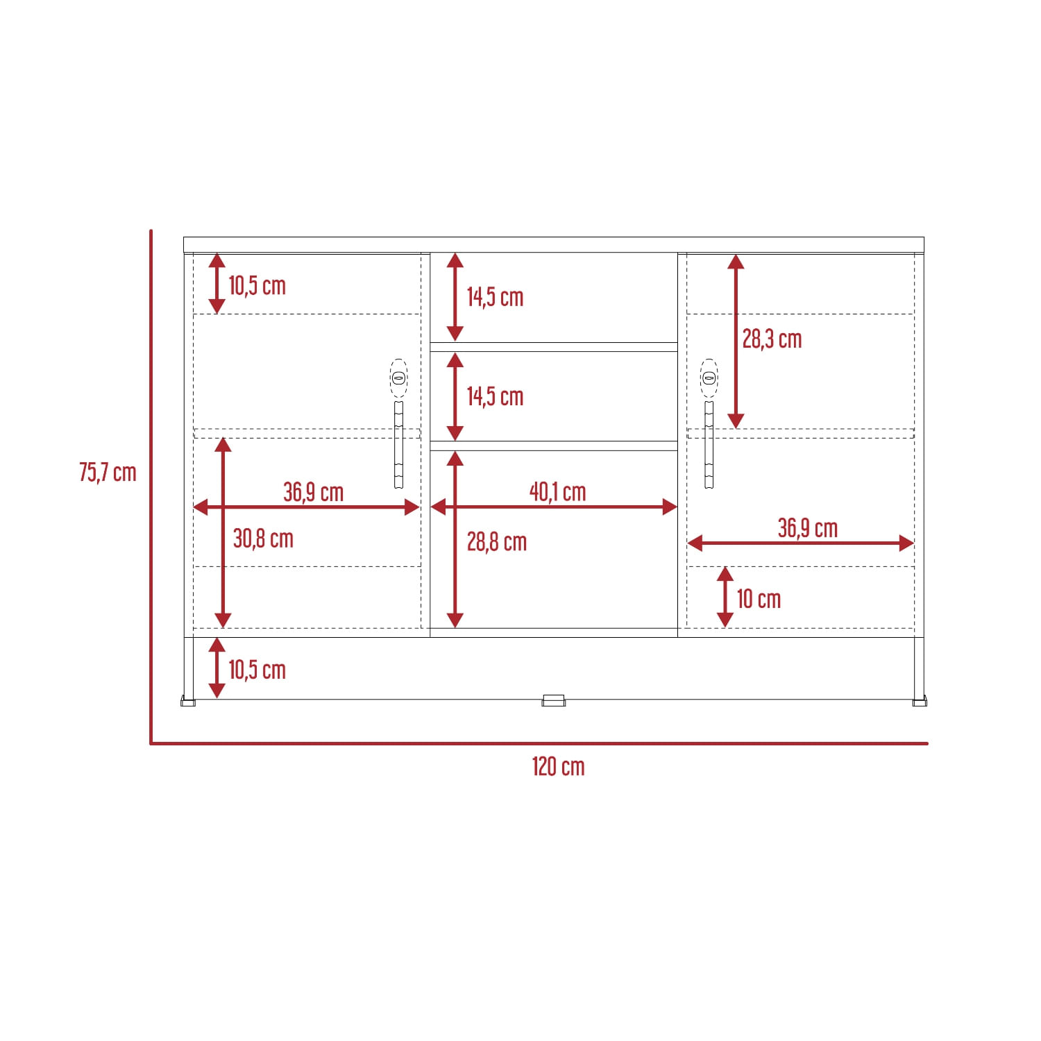 Gabinete home office 2 puertas RTA Milan Wengue - Imagen 6