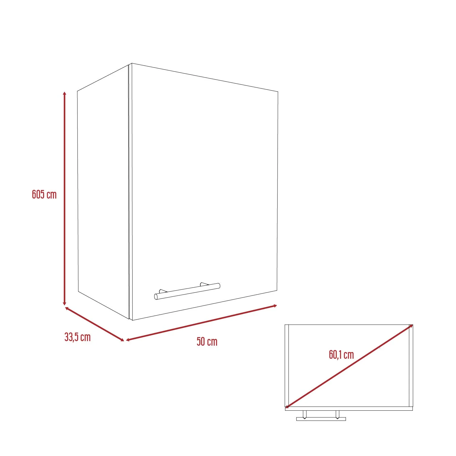 Mueble Aereo Puerta Derecha Manchester RTA Blanco - Imagen 5