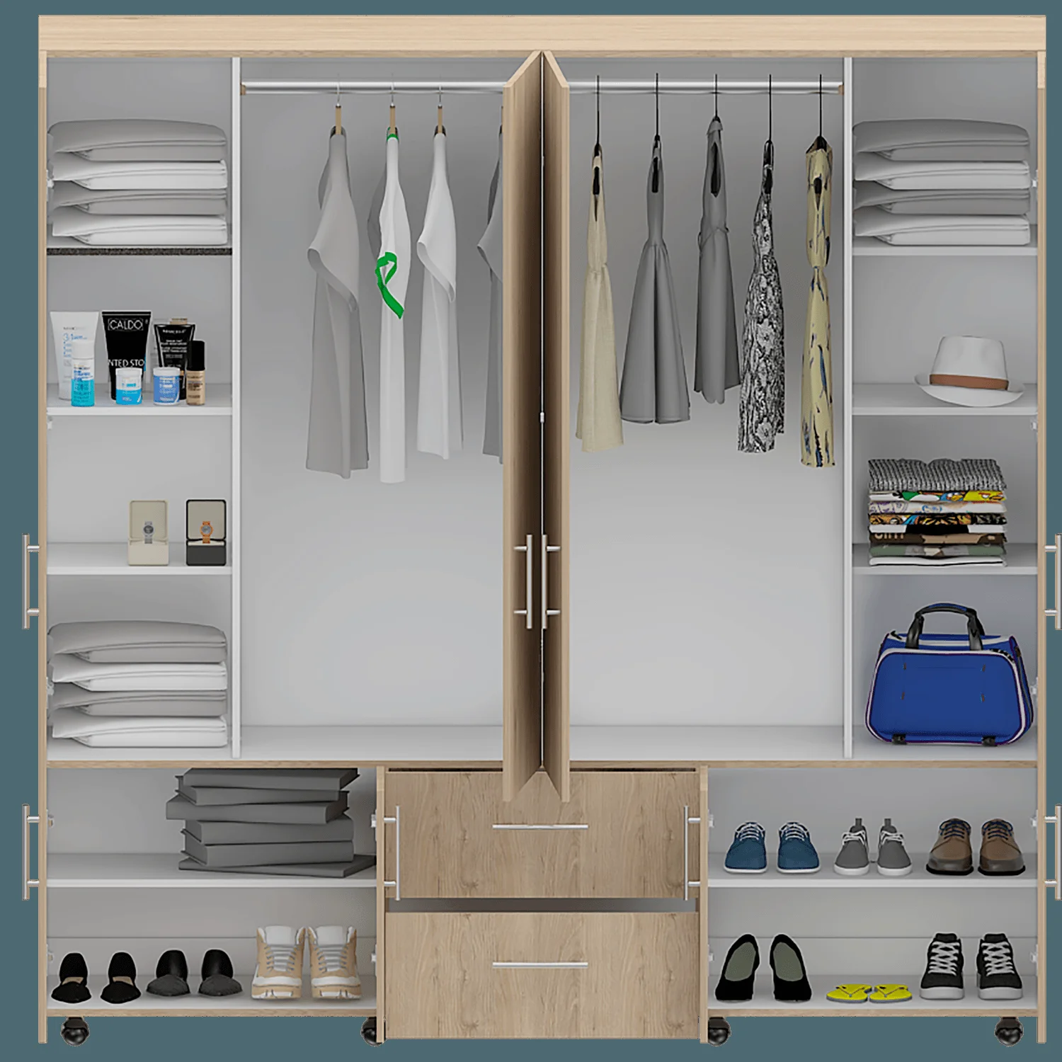 Closet Cantelmo 200 X 200 X 48 RTA Rovere + Blanco - Imagen 4