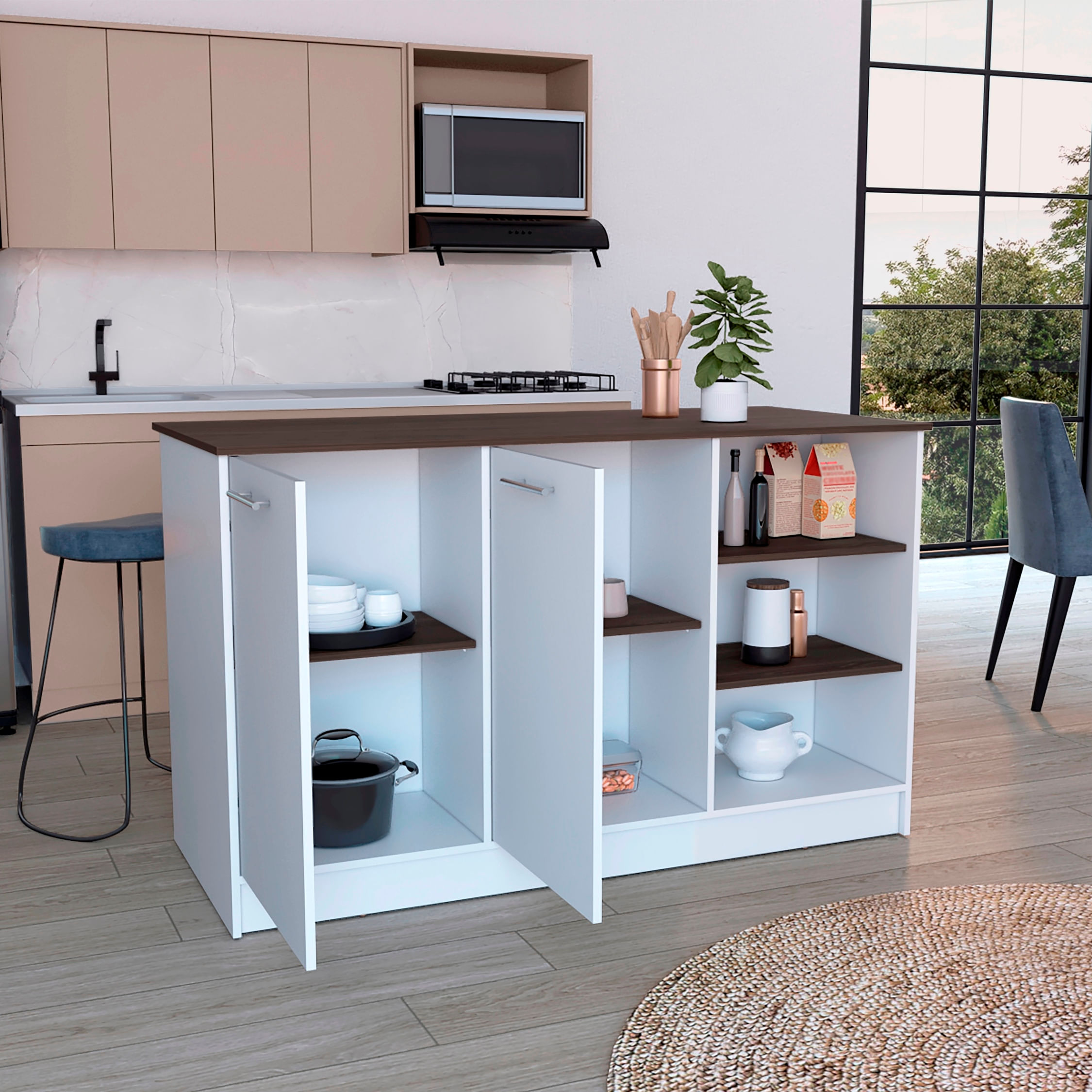 Isla de Cocina 150 RTA Ginger Milan Blanco - Imagen 2