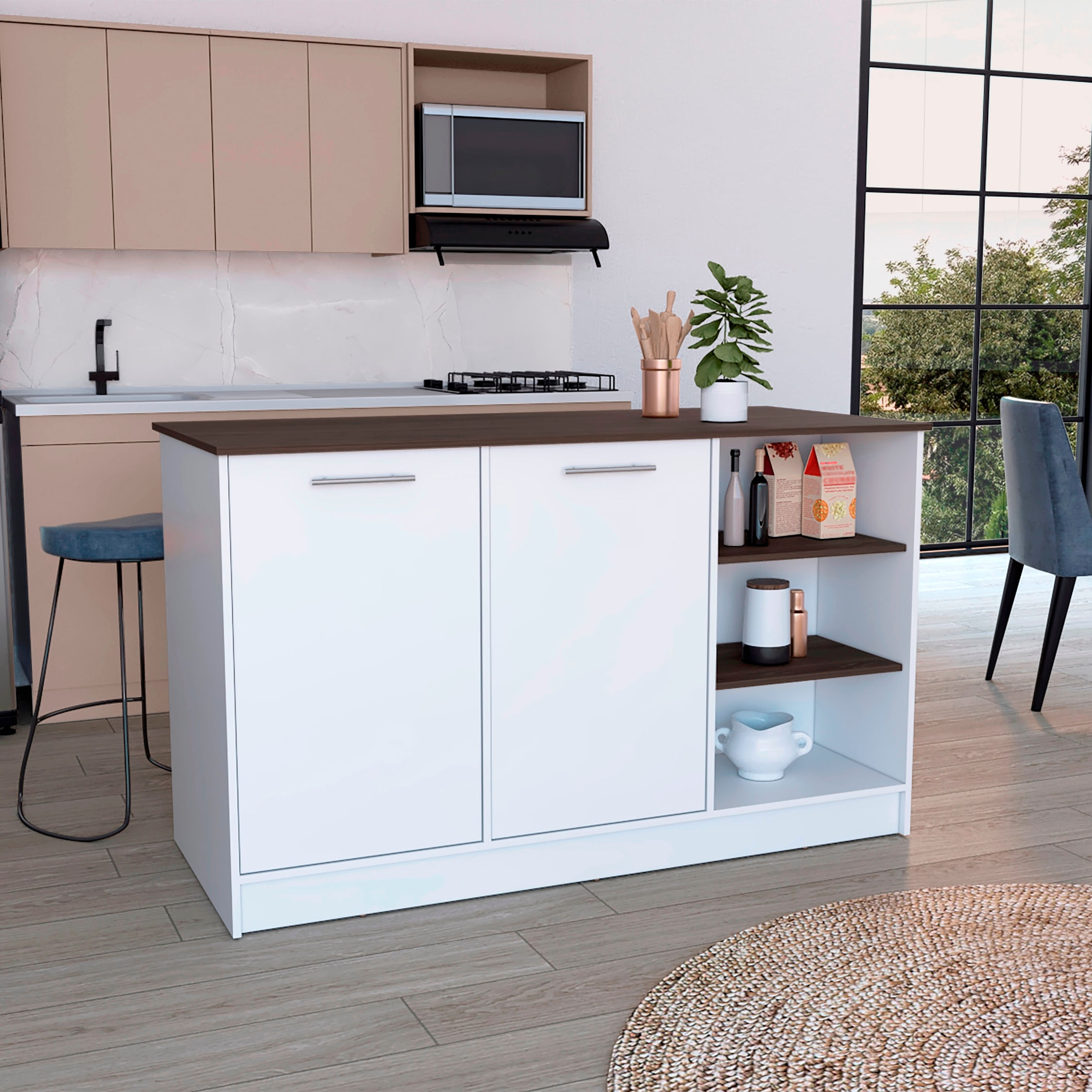 Isla de Cocina 150 RTA Ginger Milan Blanco - Imagen 3