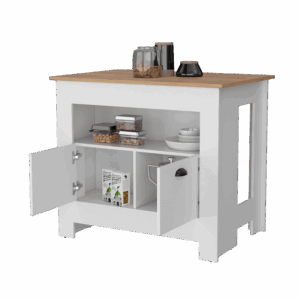 Isla de cocina Arlet 89X103 RTA Blanco Macamia