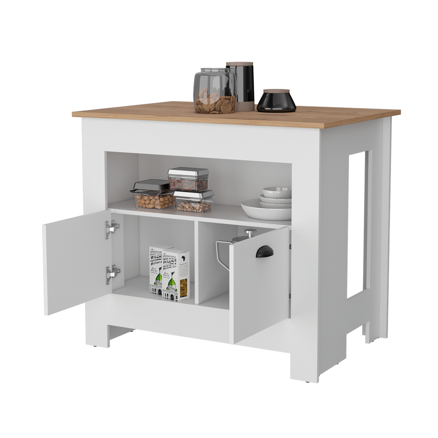 Isla de cocina Arlet 89X103 RTA Blanco Macamia - Imagen 1