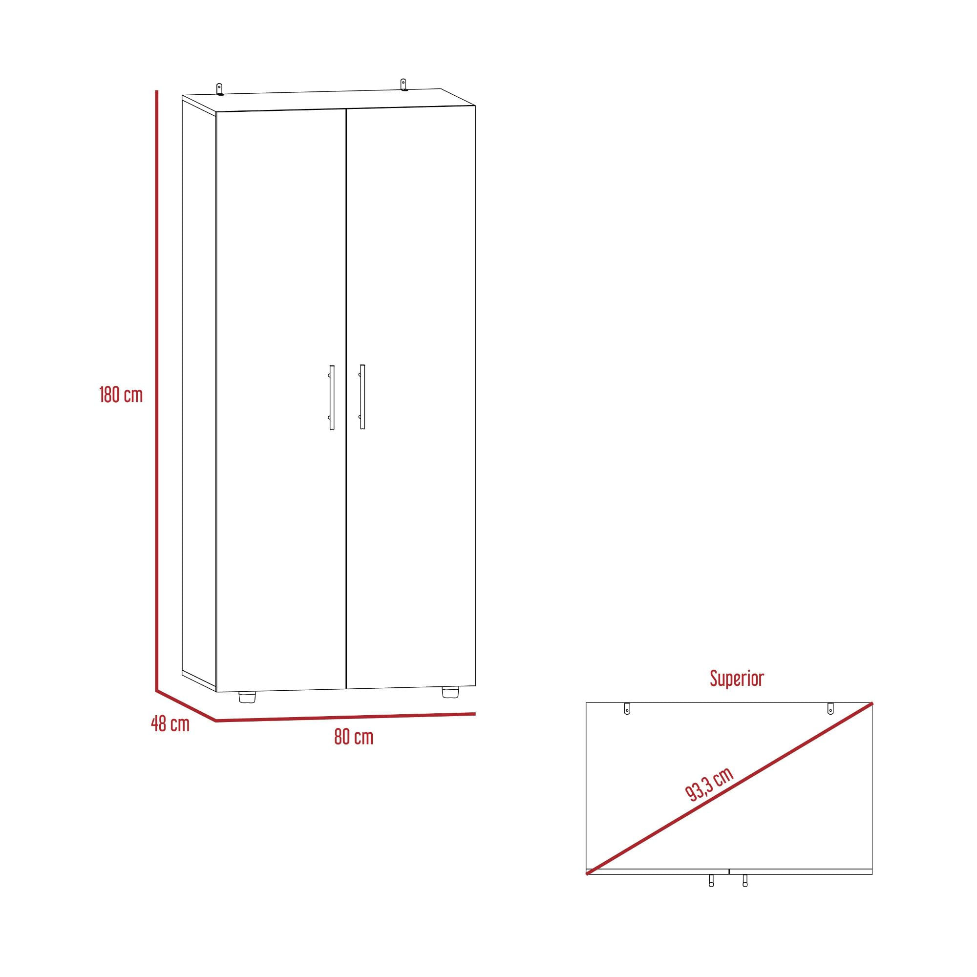 Closet Tera 180 X 80 X 48 RTA Duna Blanco - Imagen 6