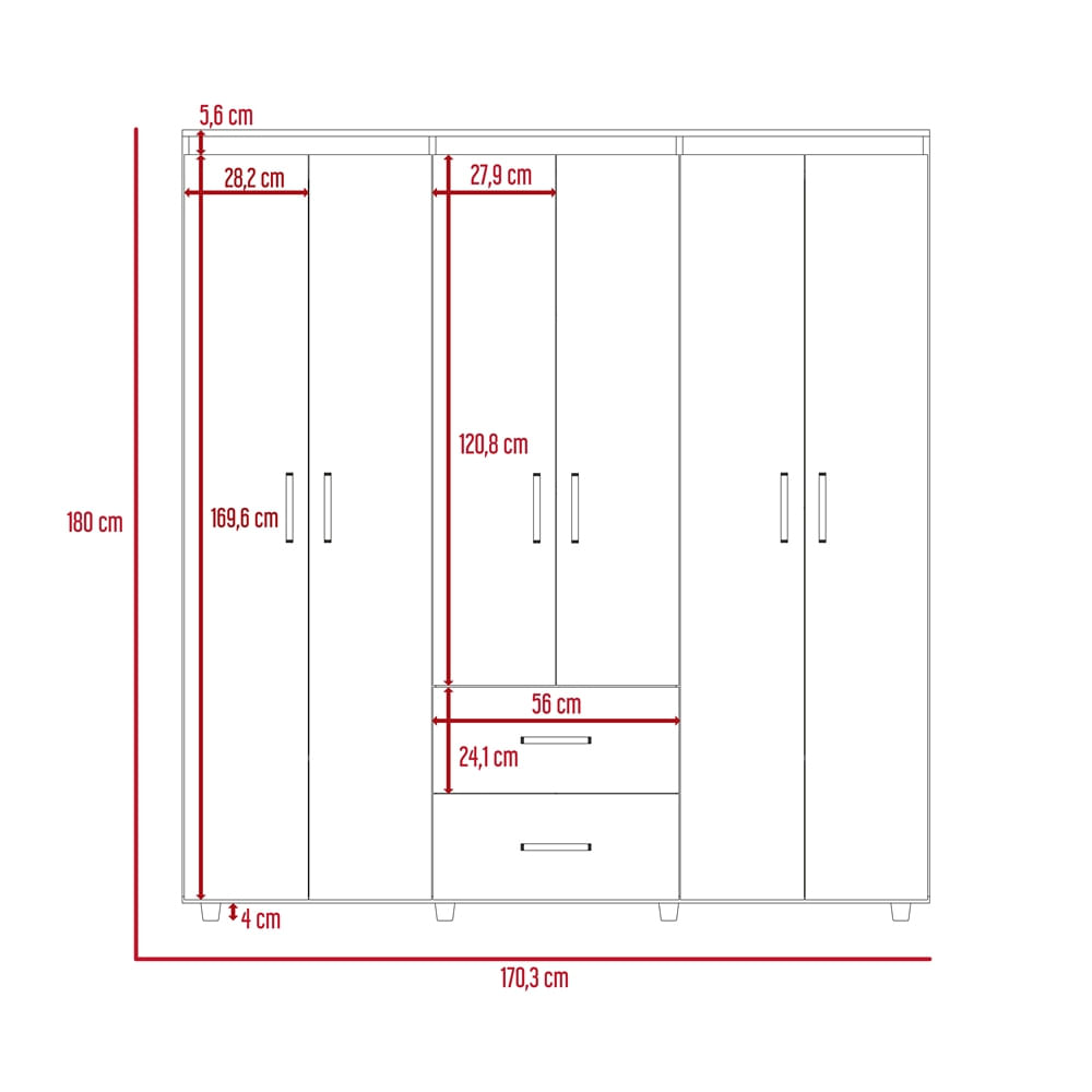 Closet Bariloche 180X170X50 RTA Duna Blanco - Imagen 5