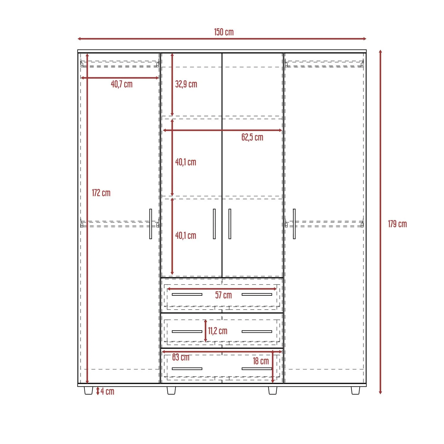 Closet Fontan 180 X 150 X 50 RTA Bellota + Blanco - Imagen 6