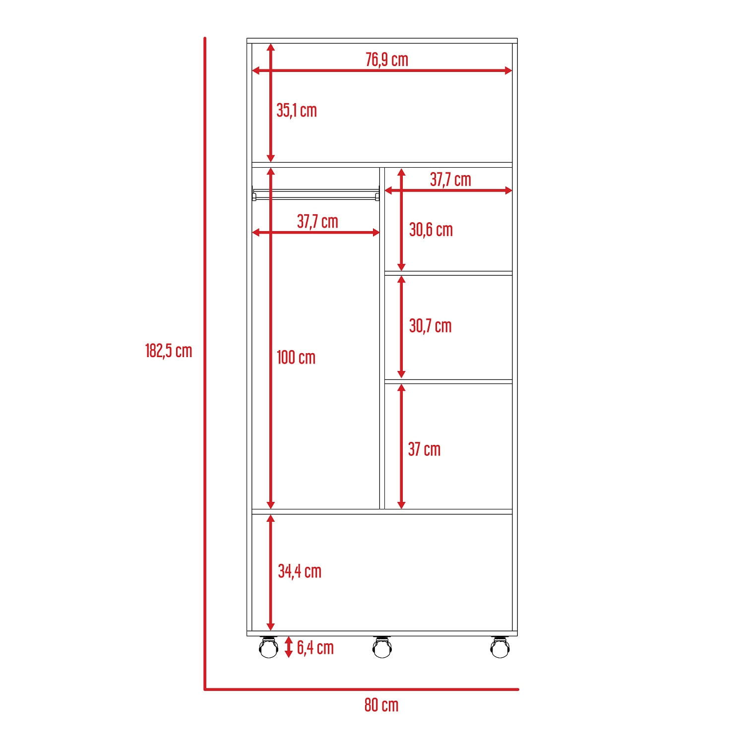 Closet Iko 1.80 Rovere Blanco - Imagen 7