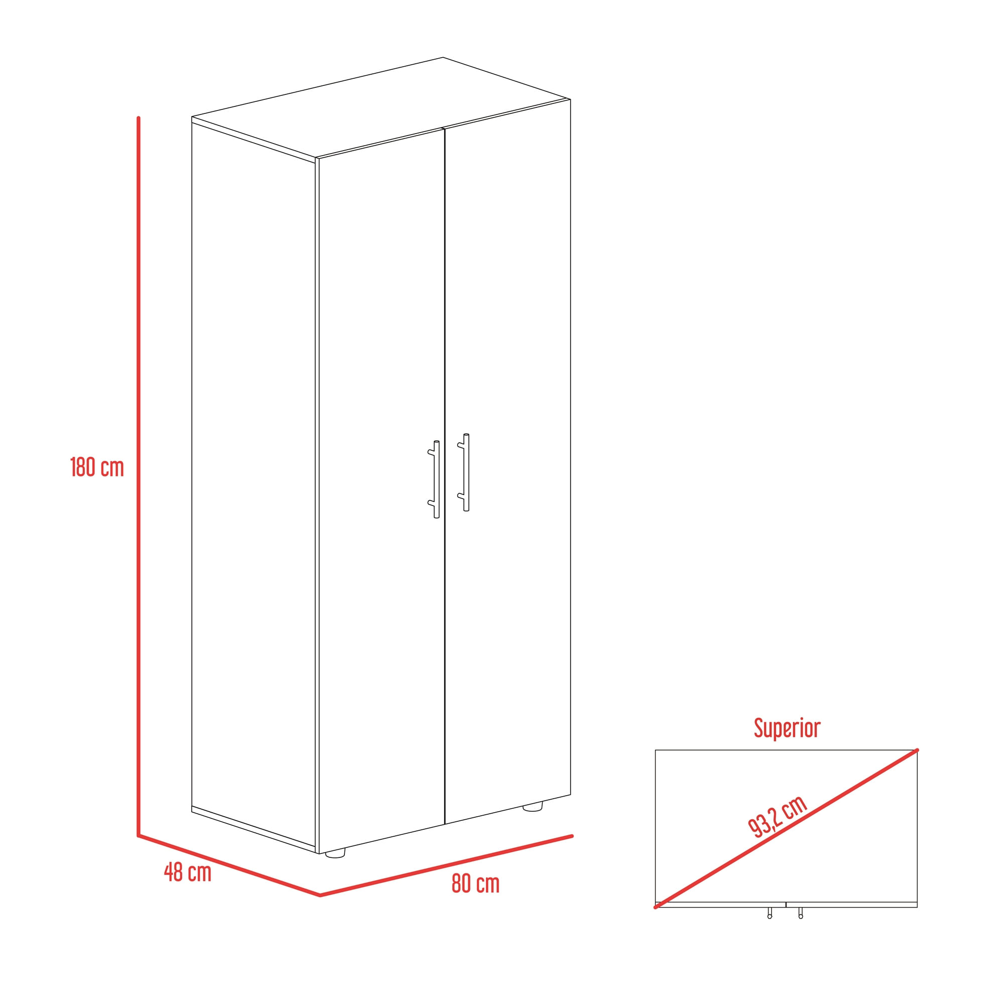 Closet Tera 180 X 80 X 48 RTA Bardolino Blanco - Imagen 6