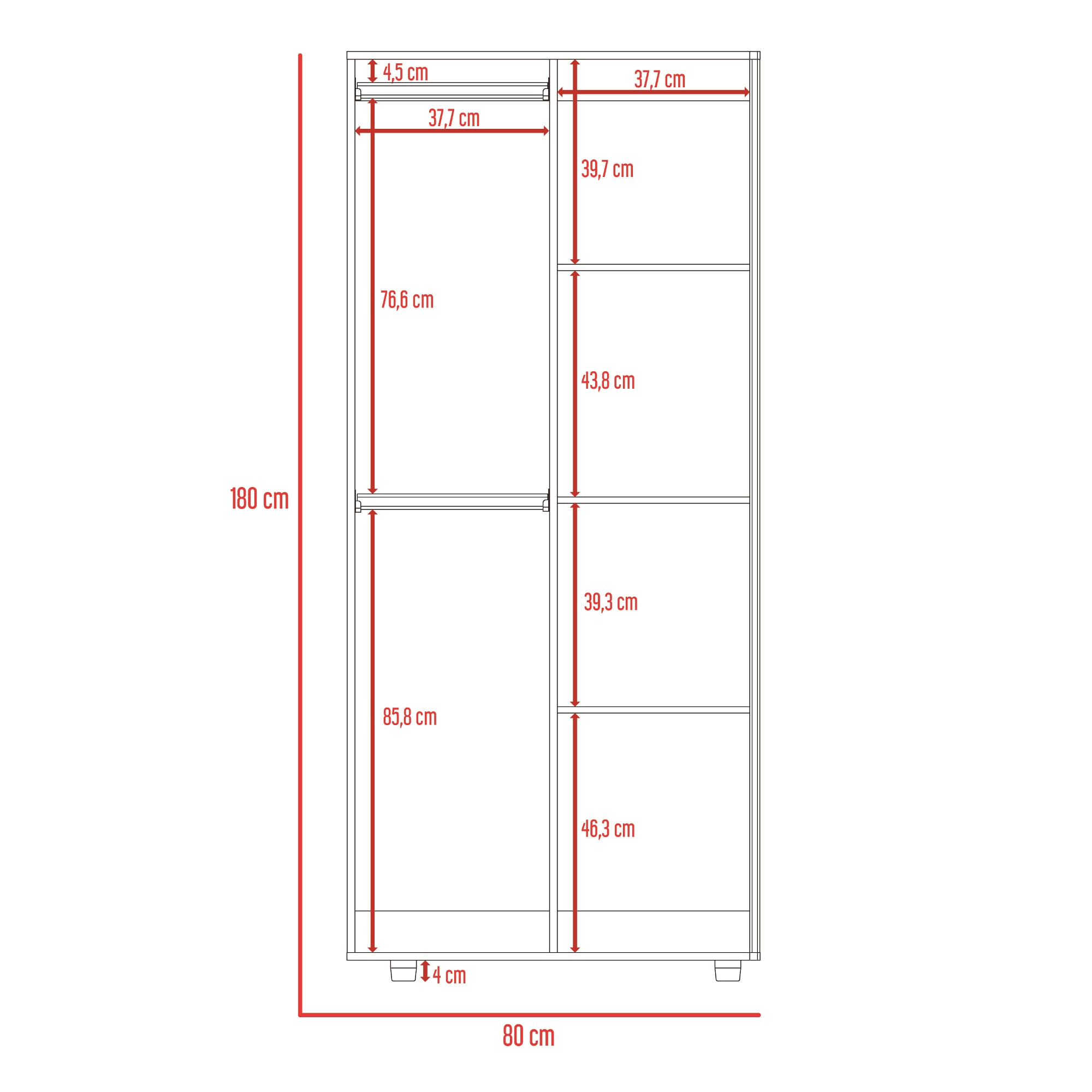 Closet Tera 180 X 80 X 48 RTA Bardolino Blanco - Imagen 5