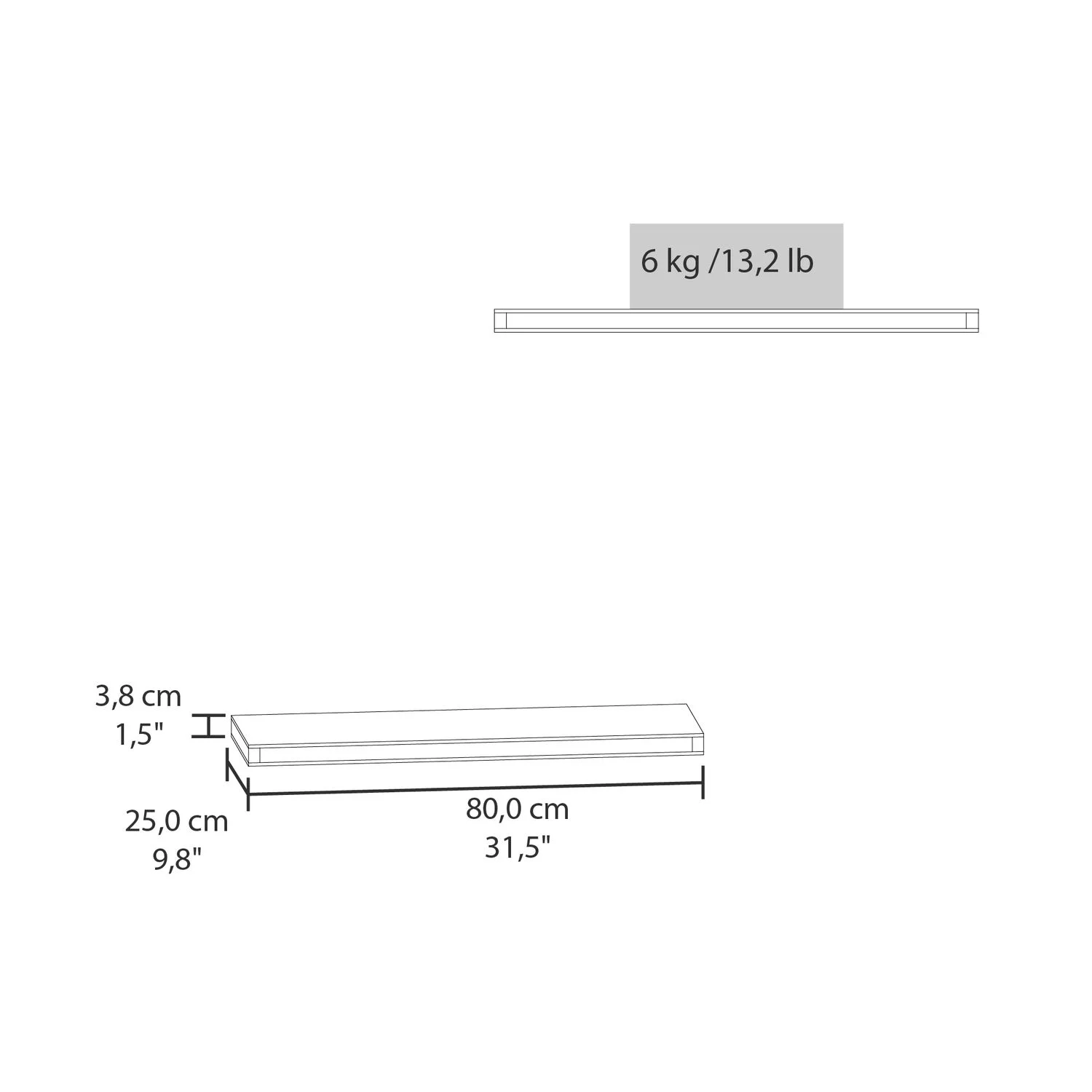 Repisa Flotante 3X80X24 RTA Rovere ZF - Imagen 5