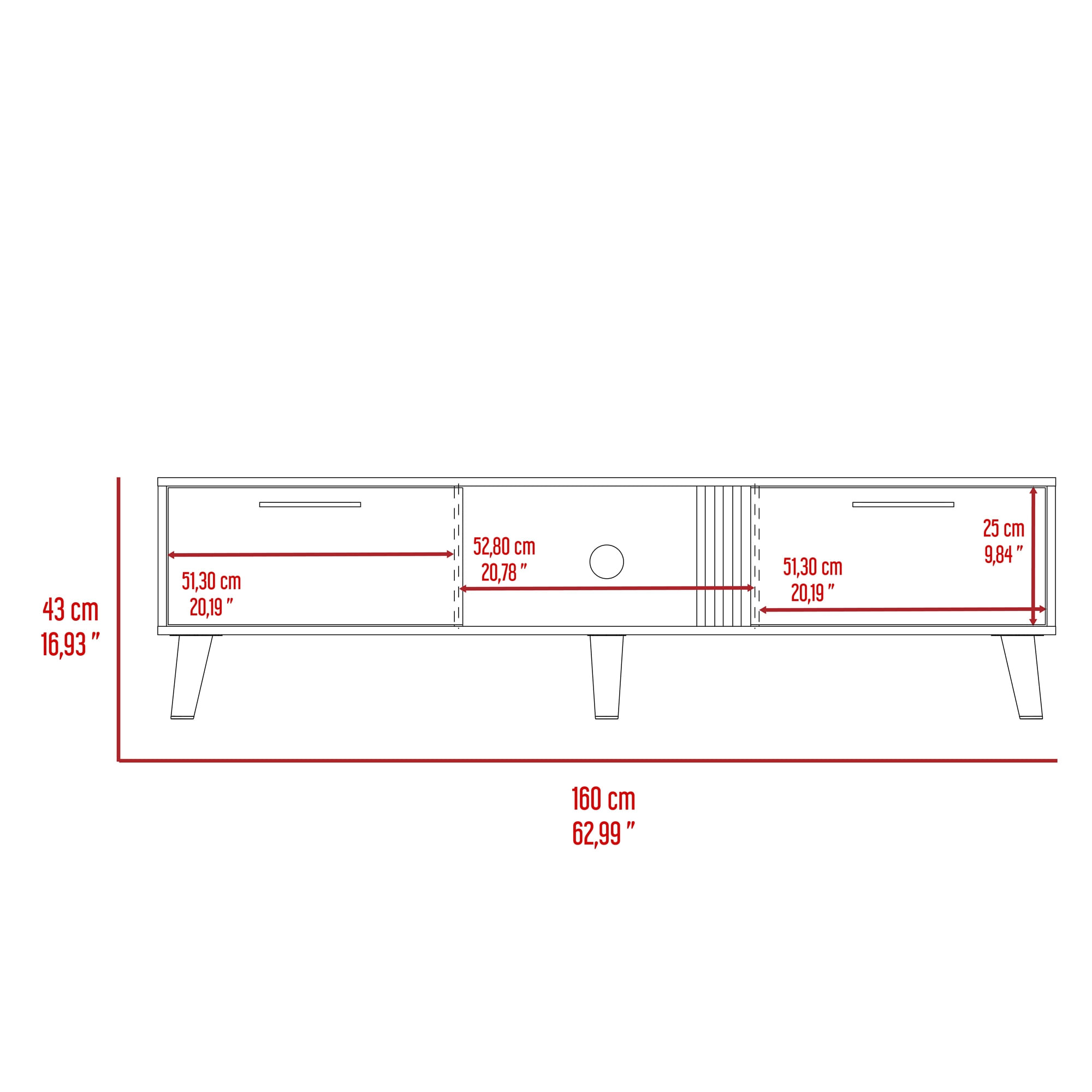 Mueble TV 70'' Vance 43X160 RTA Capri Fresno Europeo - Imagen 6