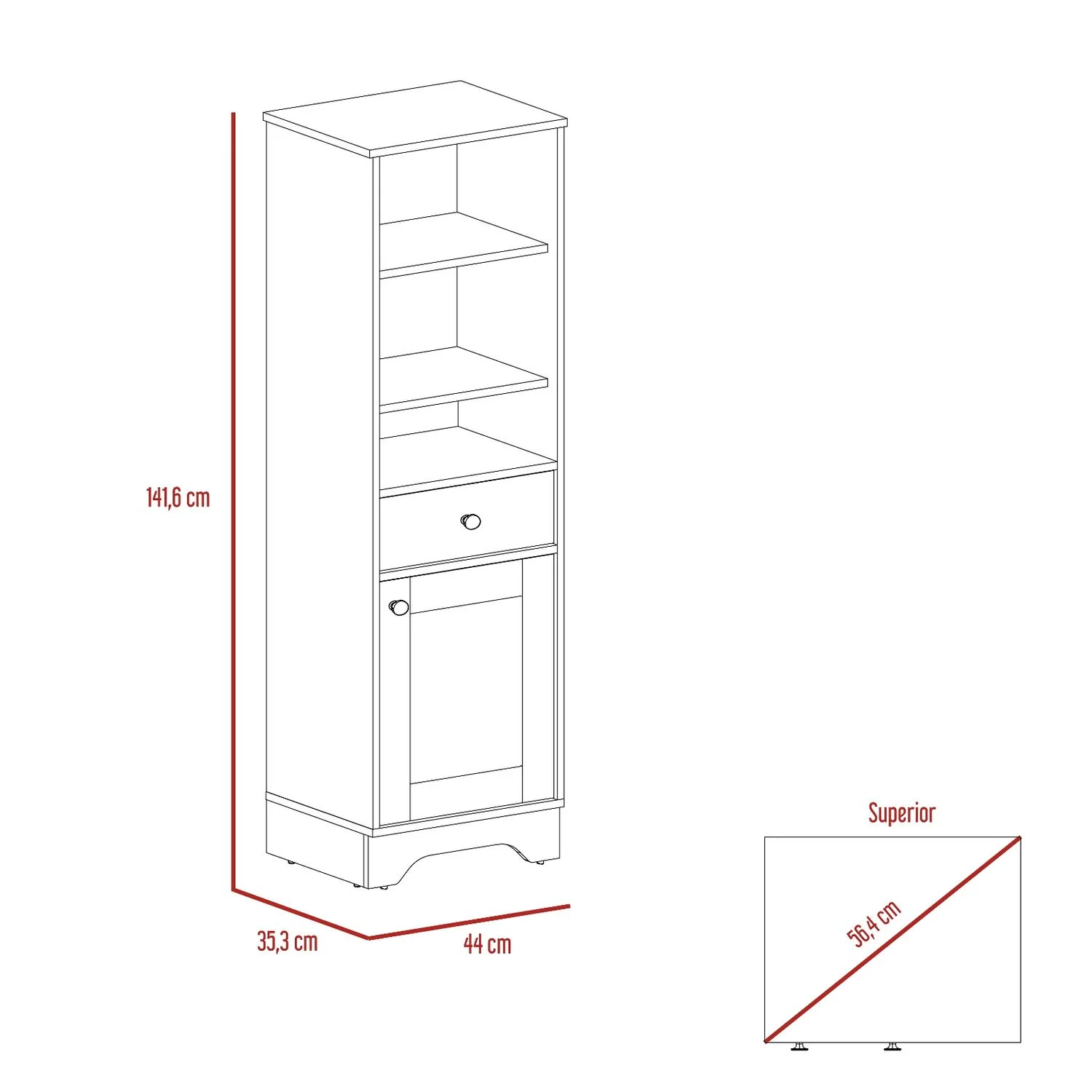 Mueble Optimizador 2 Bath Bi color RTA Duna Blanco - Imagen 6