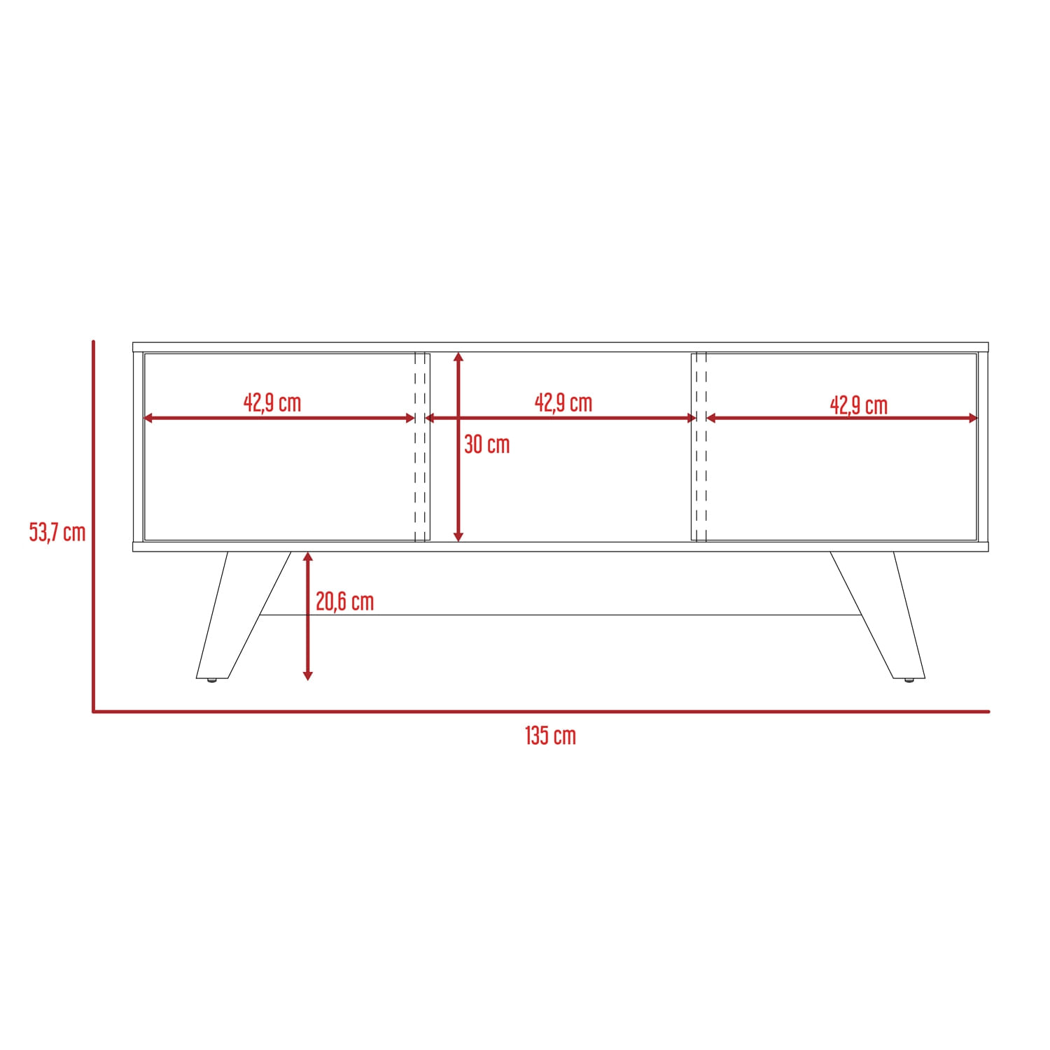 Rack para TV 55'' Romero Finlandek Bellota Blanco - Imagen 6